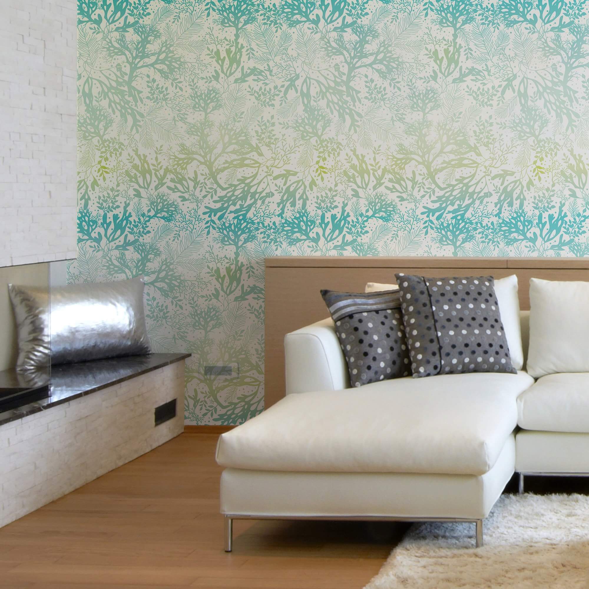 Nautical Peel and Stick Removable Wallpaper - White & Turquoise Blue - 16.1