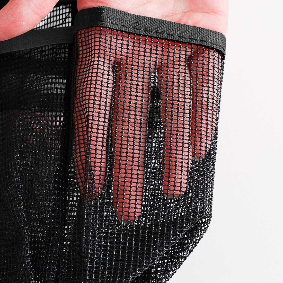 uxcell Portable Shower Caddy with 7 Mesh Pockets - Quick Dry Hanging Toiletry Bag & Bath Organizer for Shampoo, Conditioner, Soap | Water-Resistant Oxford Fabric | Perfect for Bathroom, Dorm, Travel & Camping (Black)