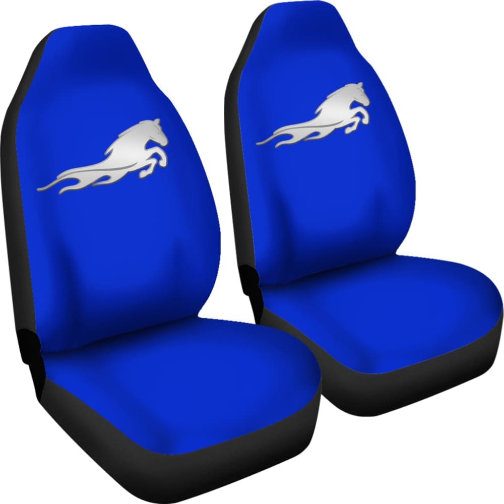 Custom Blue Mustang Horse Silhouette Car Seat Covers for Ford Mustang | Premium Fit & Protection | Perfect for Car Enthusiasts & Gifts