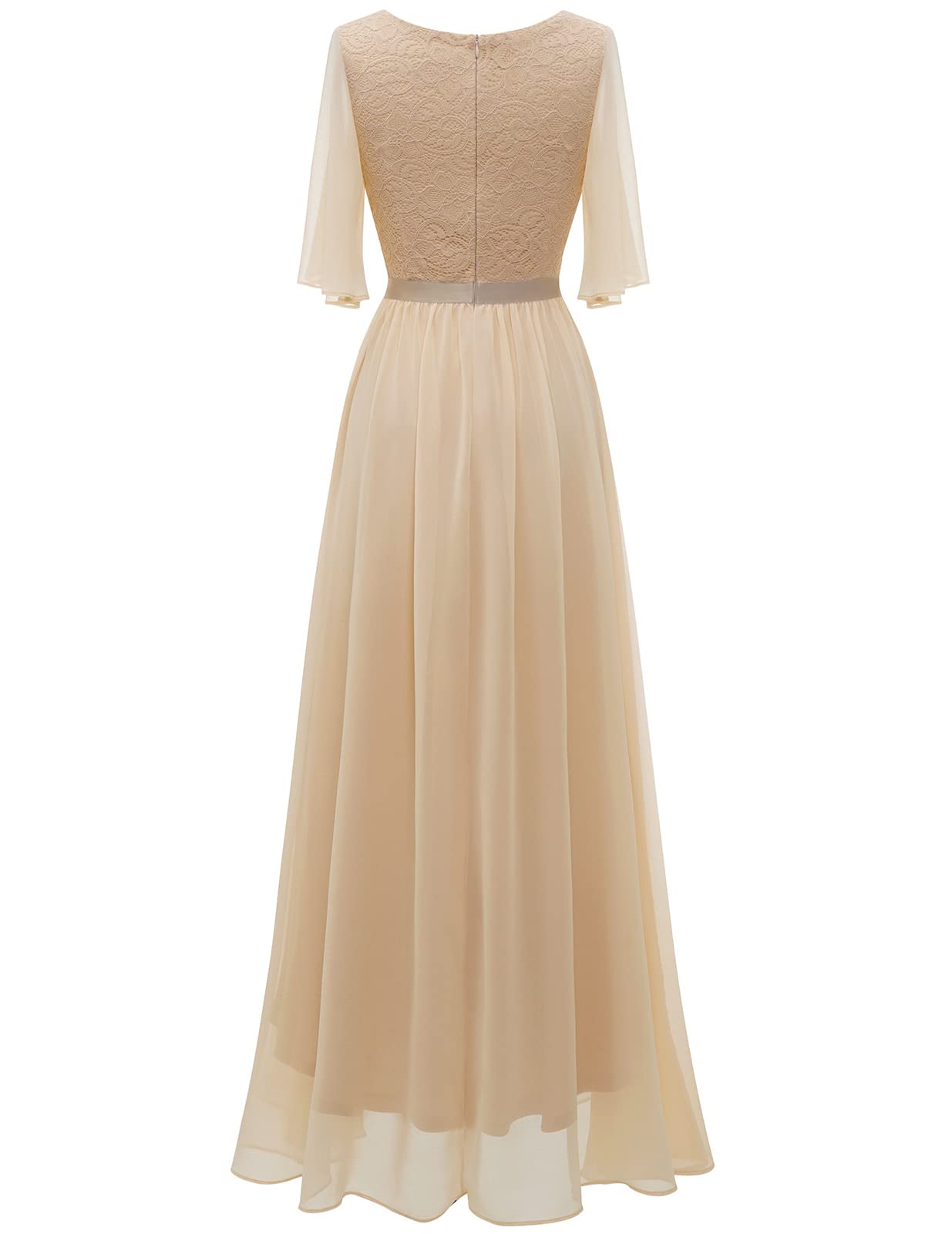 Elegant Lace Bridesmaid Dress for Women - Formal Evening Gown Chiffon Wedding Guest Dress for Prom, Parties & Special Occasions