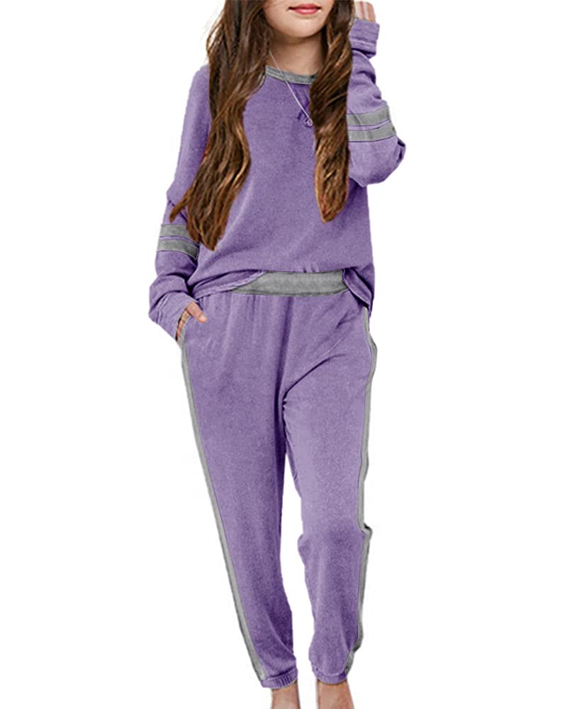 Imily Bela Girls' 2-Piece Sweatsuit Set - Soft Lounge Wear & Athletic Outfit with Hooded Sweatshirt & Jogger Pants for Teens - Perfect for School, Yoga, Gym & Casual Wear