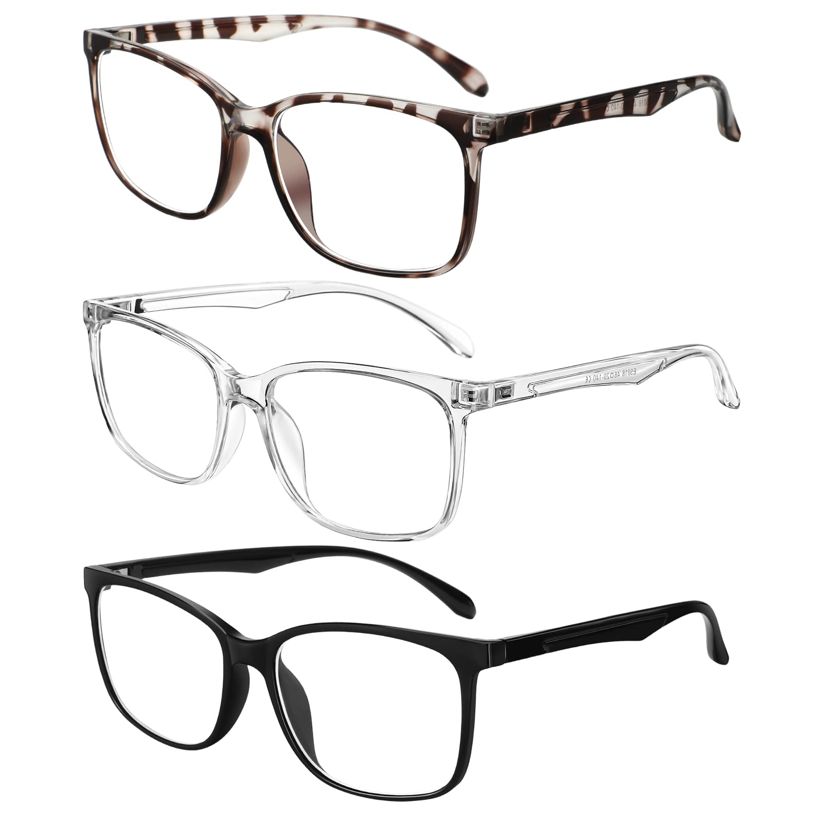 HUNSQUER Blue Light Blocking Glasses for Men & Women - Anti Eyestrain Computer Glasses for Gaming, Reading & Office Work