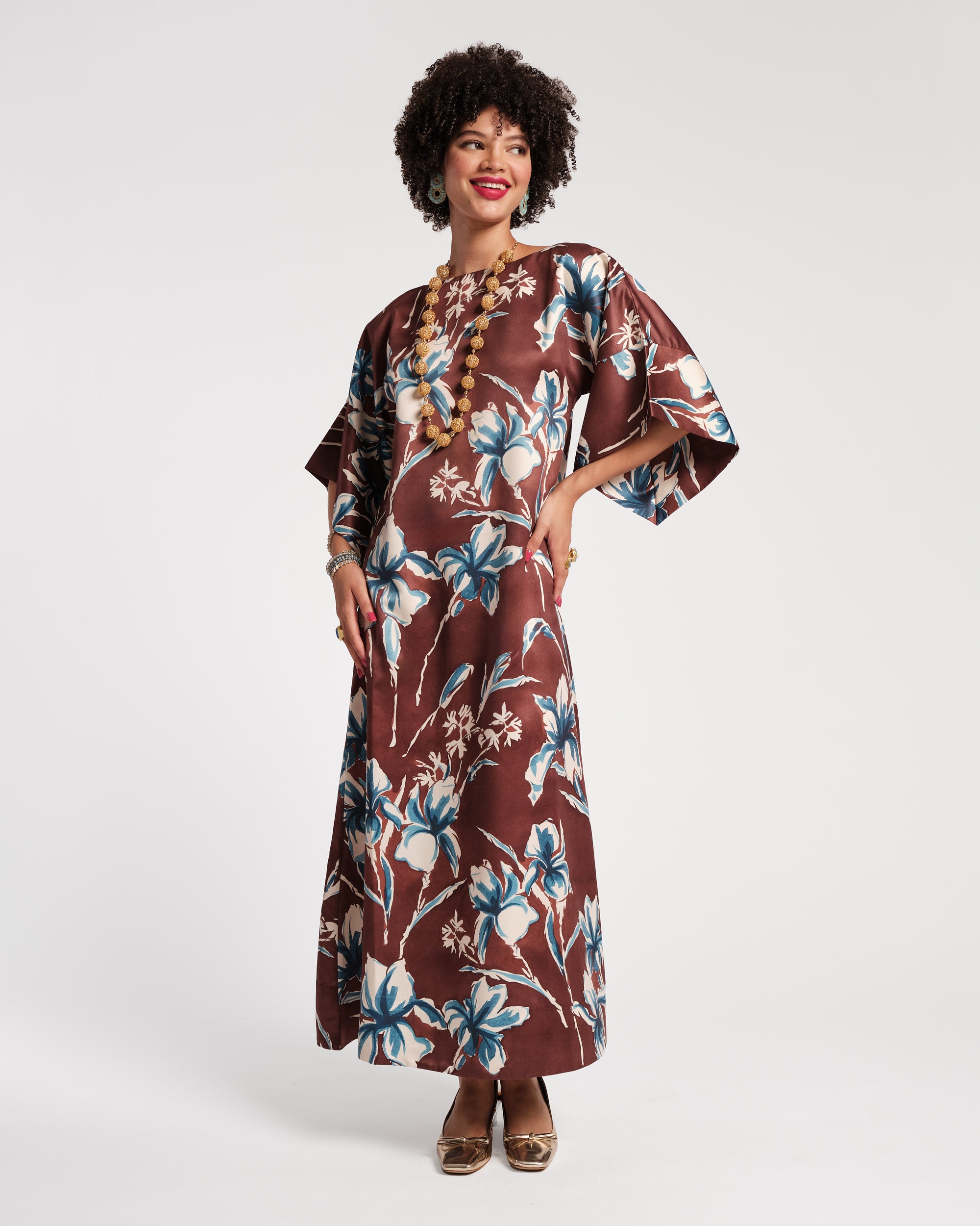 Spinnaker Maxi Dress - Lucky Devil Blue Iris Floral Print | Women's Summer Beach Dress for Vacation, Party & Casual Wear