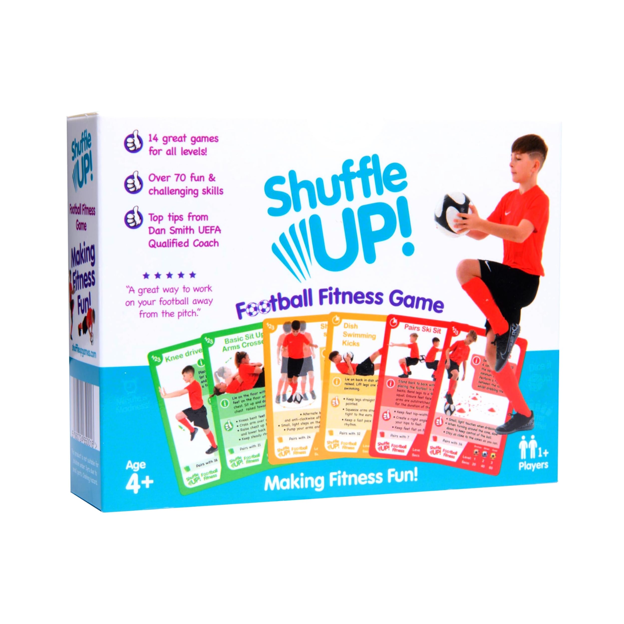 Shuffle Up Soccer Card Games - 70+ Fun & Active Skill Cards for Kids | Develop Soccer Fundamentals, Stamina & Strength | Includes 2 Dice & Multi-Level Cards | Perfect for Team Training, PE Classes & Family Game Night
