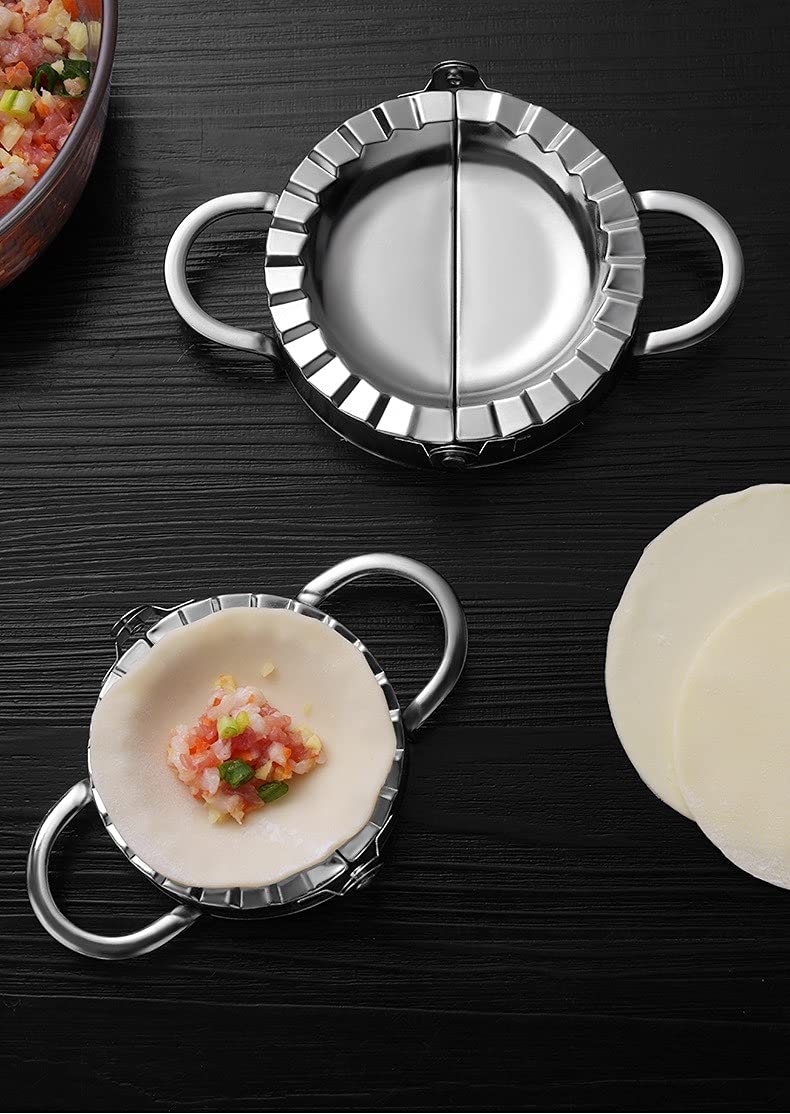 Stainless Steel Dumpling Maker Set - 3 Size Dough Press for Ravioli, Empanada & Gyoza - Perfect for Homemade Pasta, Asian Dumplings & Latin Pastries