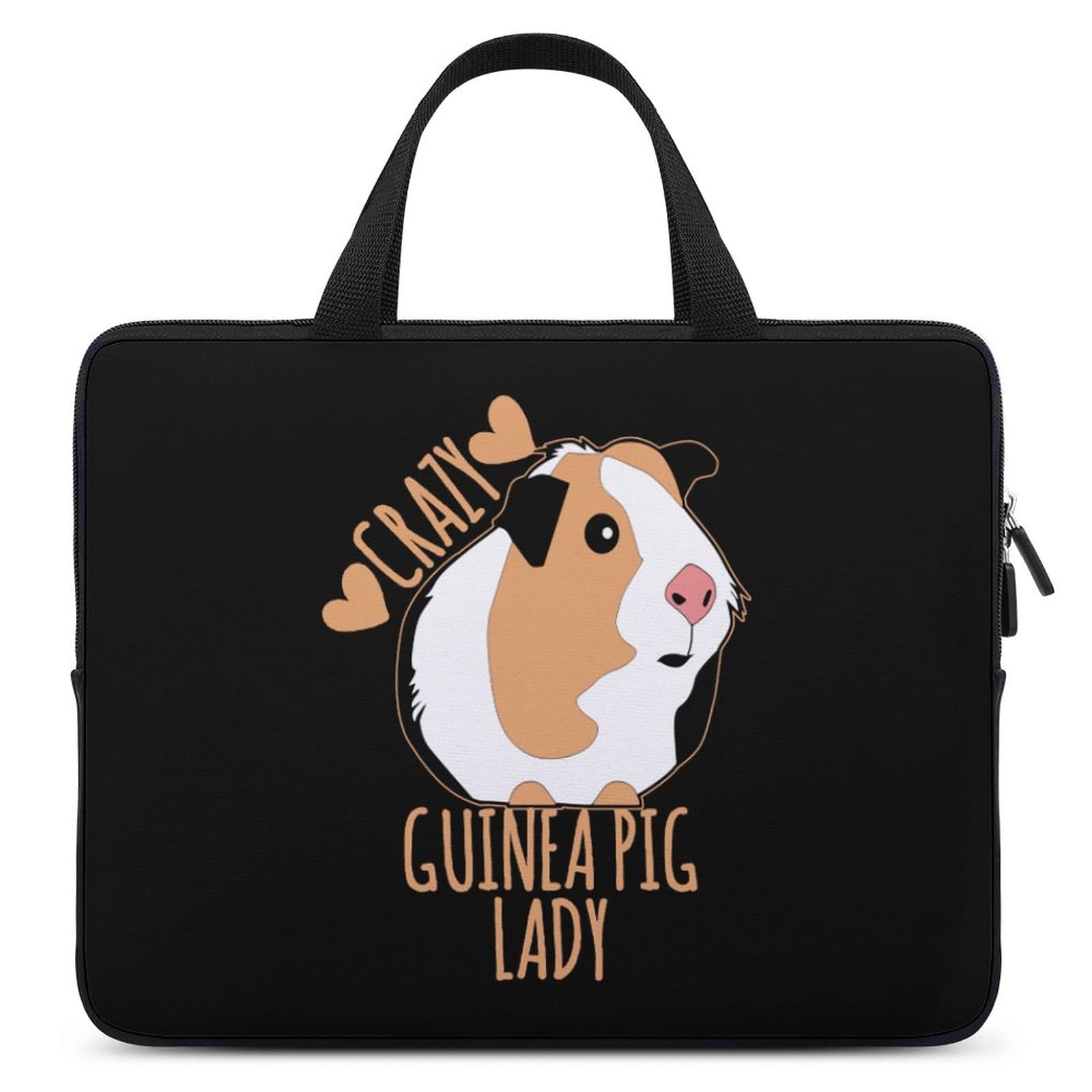 Waterproof Laptop Bag for Women - Slim Business Briefcase & Casual Computer Case - Perfect for Work, Travel & College (Crazy Guinea Pig Lady Design)