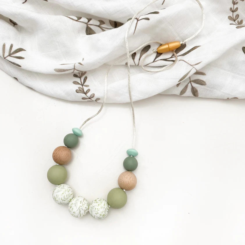 Spring Bloom Silicone Necklace - Sage Foliage Design | Fashion Jewelry for Women | Perfect for Spring Outfits, Weddings & Everyday Wear