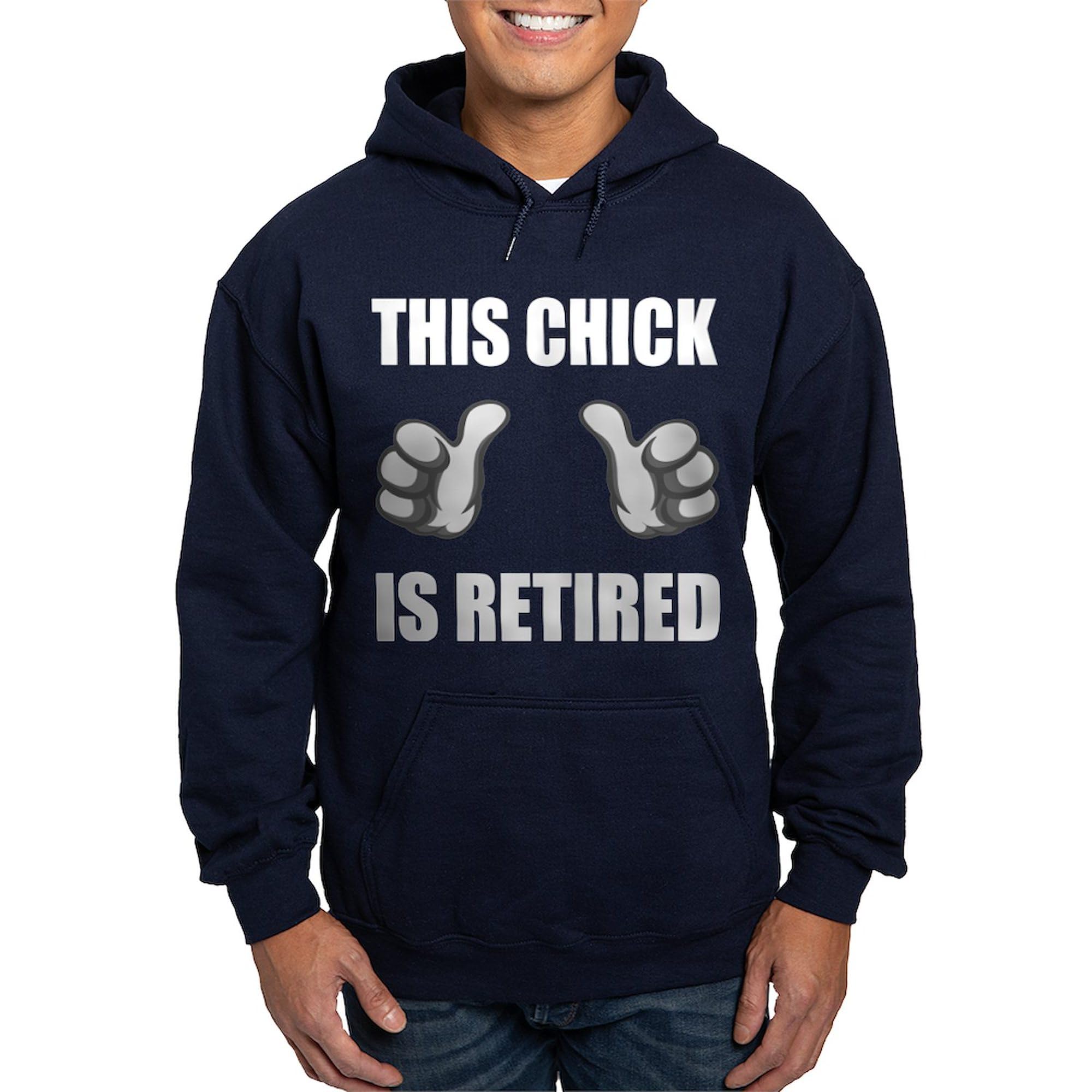 Retired Chick Hoodie for Men - Dark Regular Fit Pullover Sweatshirt | Comfortable & Stylish for Relaxing at Home, Running Errands or Casual Outings