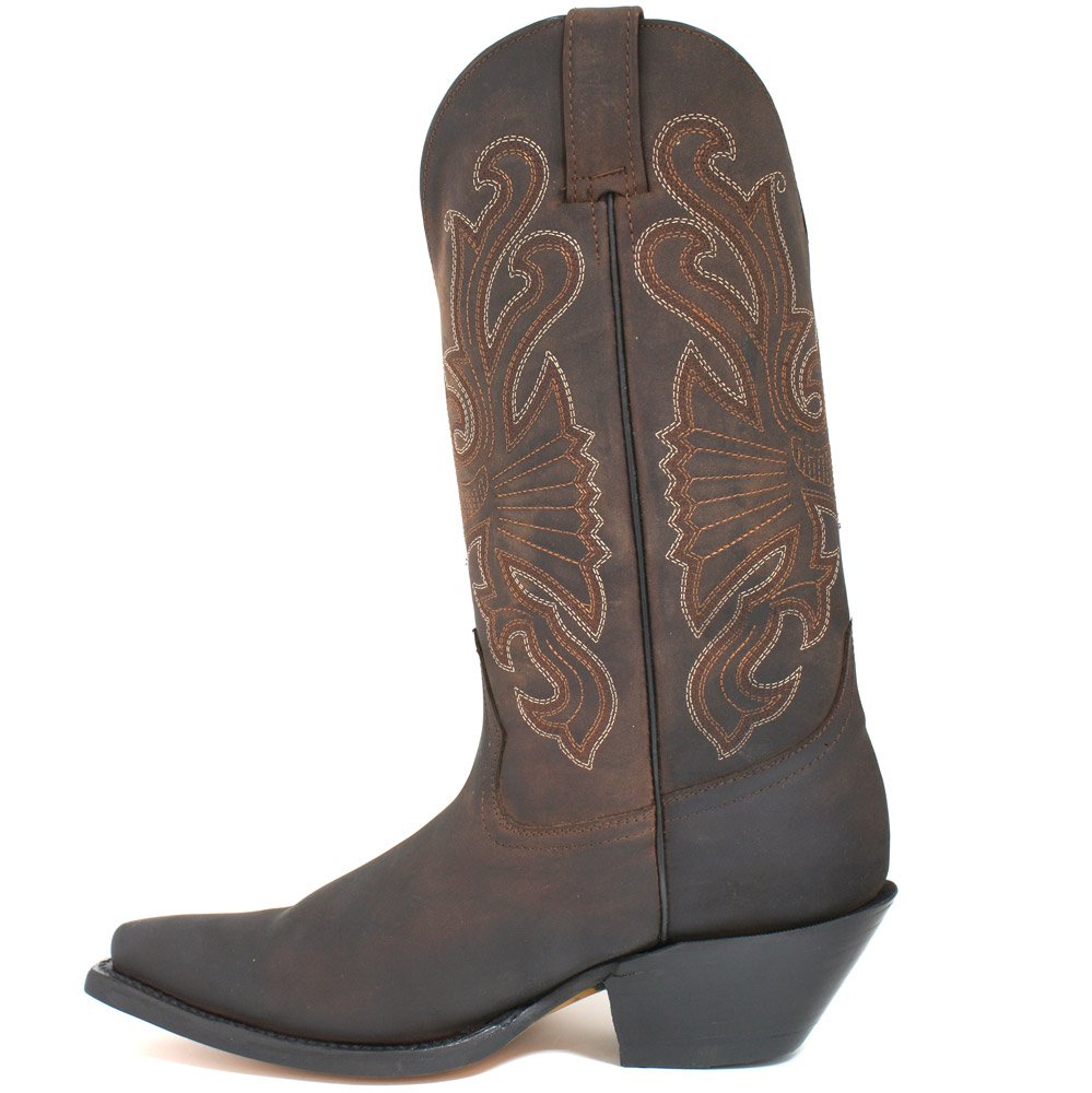 Premium Buffalo Brown Men's Cowboy Boots - Durable Leather Work Boots for Western Riding, Country Style & Outdoor Adventures
