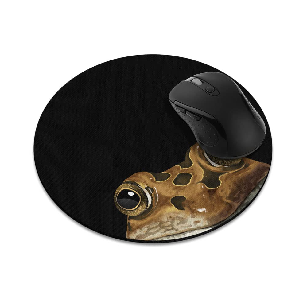 Non-Slip Round Mouse Pad with Spotted Leopard Frog Design - WIRESTER Ergonomic Gaming Mousepad for Home Office & Computer Desk - Perfect for Work, Gaming & Daily Use