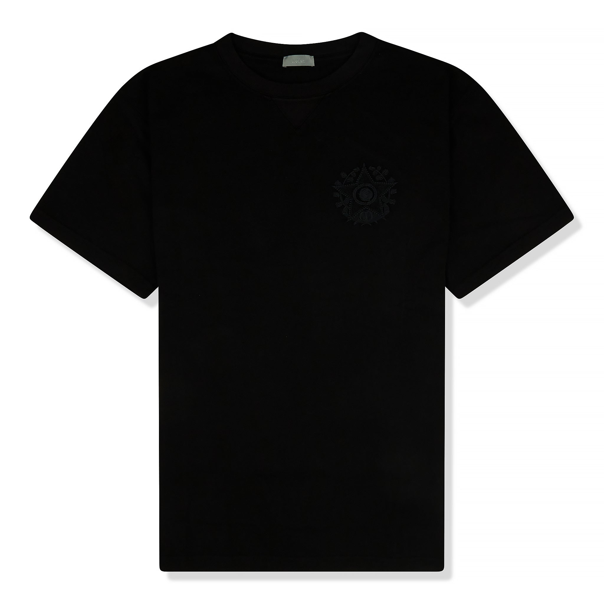 Dior CD Étoile Embroidered Oversized Black T-Shirt for Men - Luxury Designer Cotton Tee for Casual Wear & Street Style Fashion