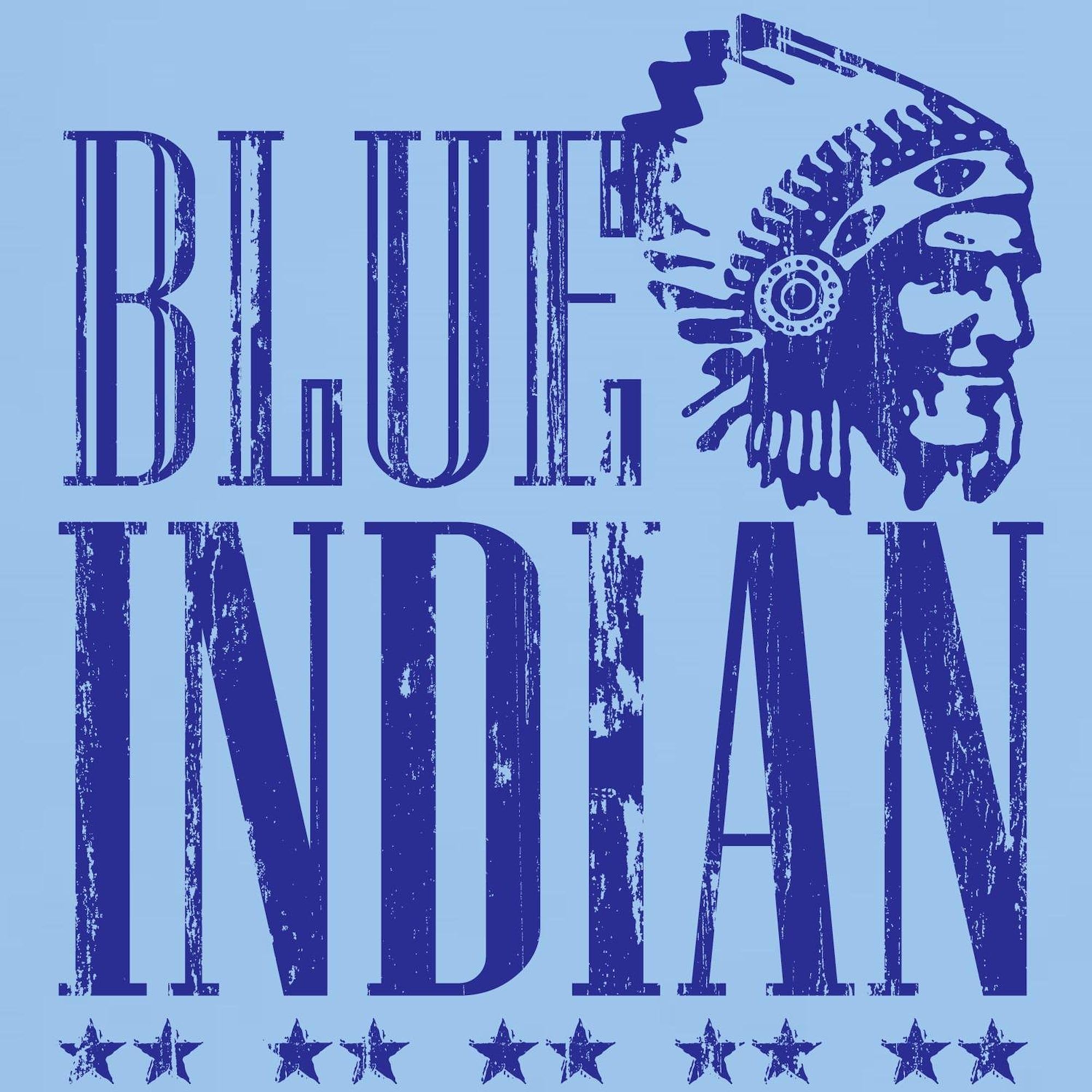 Vintage Blue Indian Head Dress Graphic T-Shirt for Men - 100% Cotton Classic Lightweight Tee | Casual Wear, Costume Parties & Retro Fashion