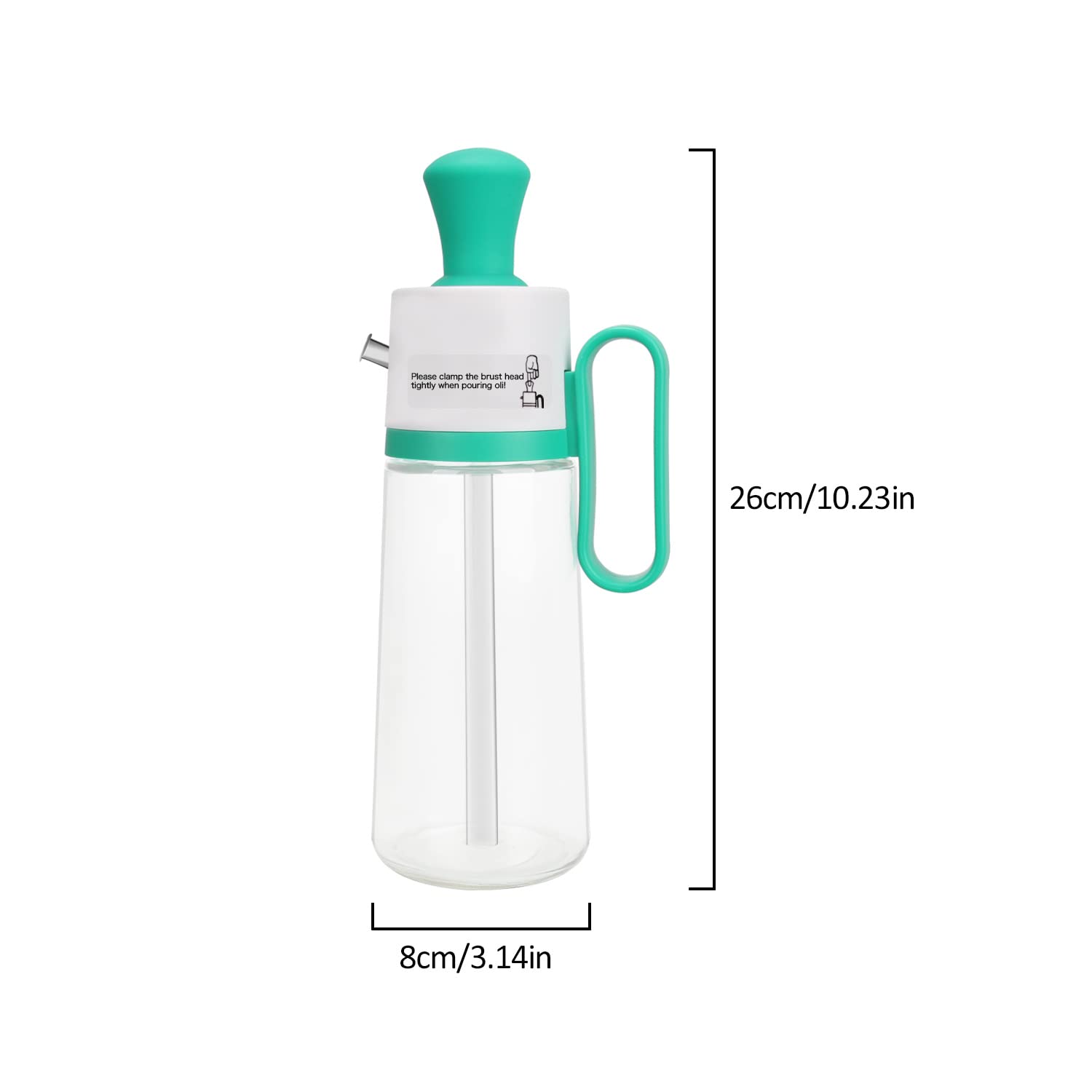 2-in-1 Oil Dispenser Bottle with Silicone Brush - Precise Measuring Glass Dropper for Kitchen, BBQ, Baking & Air Fryer - Leakproof Olive Oil Bottle (Green) - Perfect for Salad Dressing, Marinades & Cooking