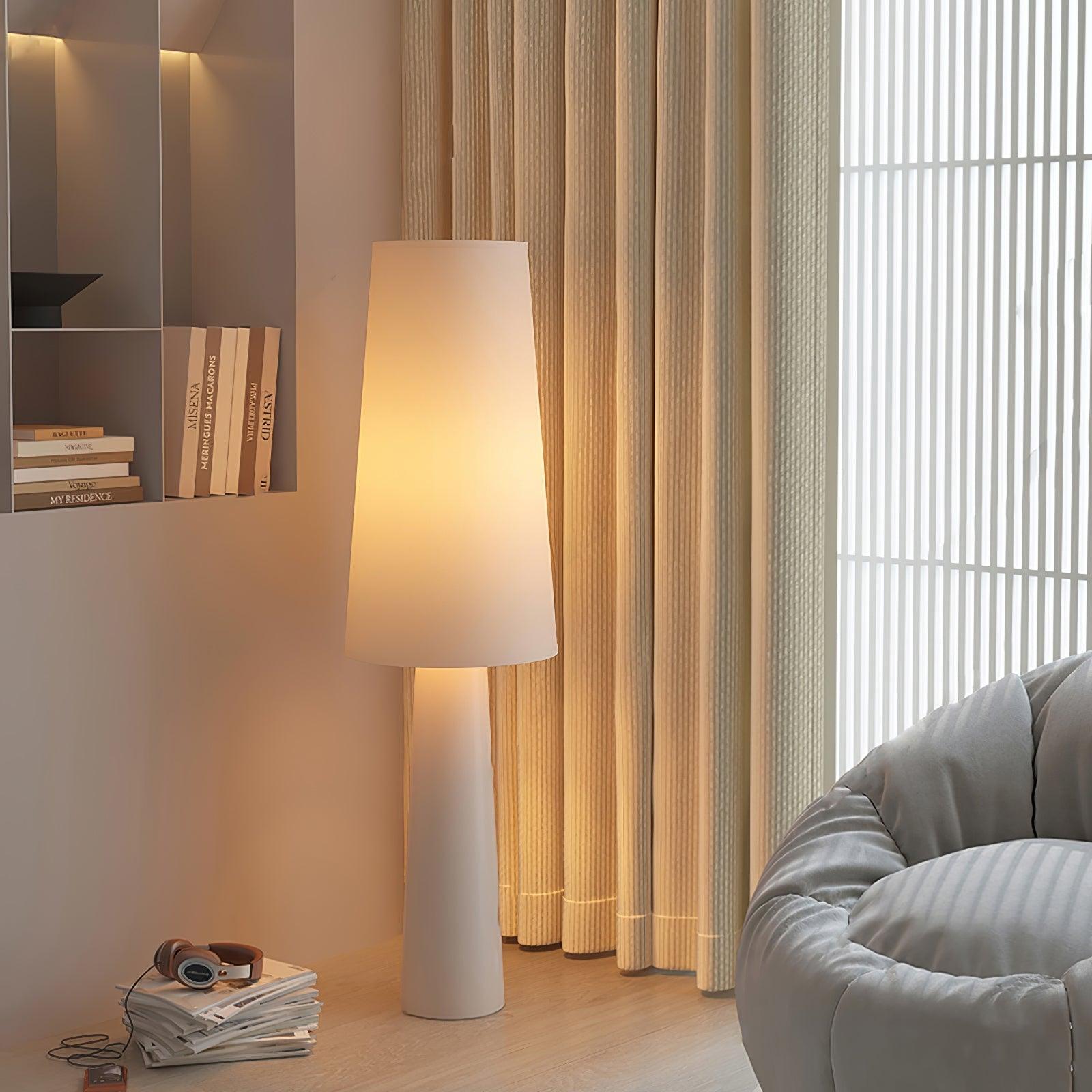 Modern Column Fabric Floor Lamp - Elegant Standing Light for Living Room, Bedroom & Office - Perfect for Reading, Relaxing & Ambient Lighting