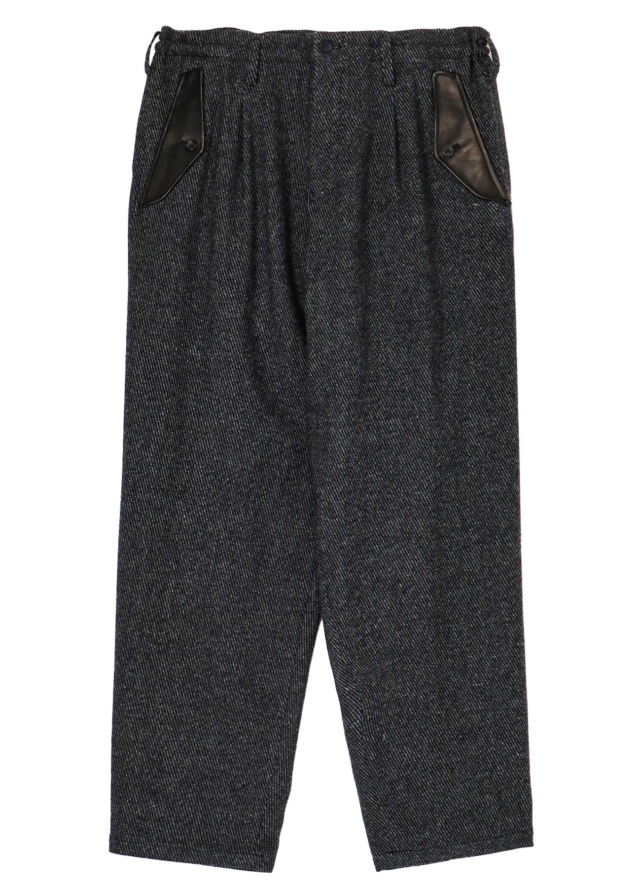 CARSE TWEED HEM TAB PANTS - Women's High Waisted Trousers with Adjustable Tabs, Classic Tweed Fabric for Office, Business Casual & Fall Outfits