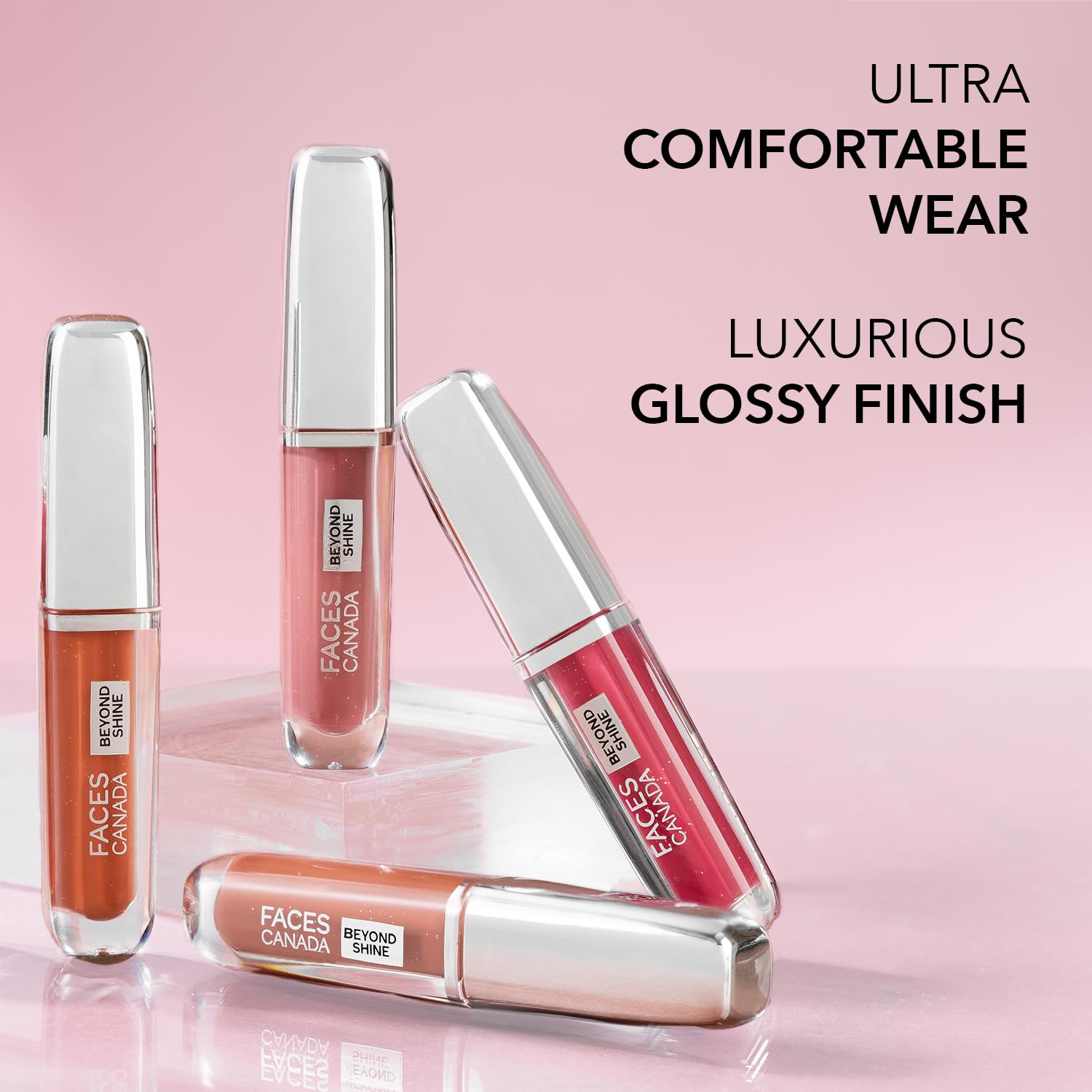 FACESCANADA Beyond Shine Lip Gloss - Baebe 03, 3.8ml | Lightweight Non-Sticky Lip Gloss for Glossy Plump Lips | 24H Hydration & Instant Shine | Vegan & Cruelty-Free | Perfect for Daily Wear, Parties & Special Occasions