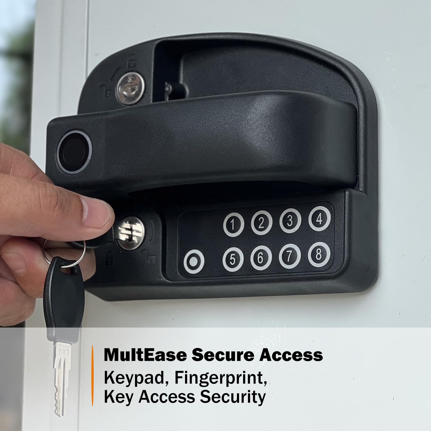 RV Master Keyless Entry Door Lock with Fingerprint, Passcode & Keys - 3.75