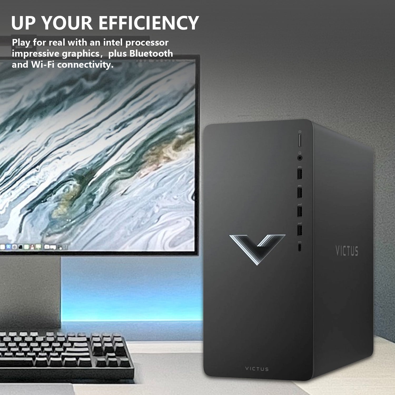 HP Victus 15L Gaming PC Tower Desktop - Intel Core i7, 16GB RAM, NVIDIA GeForce RTX 4060, 512GB SSD, Windows 11 Home (Silver) - Perfect for Gaming, Streaming & Content Creation