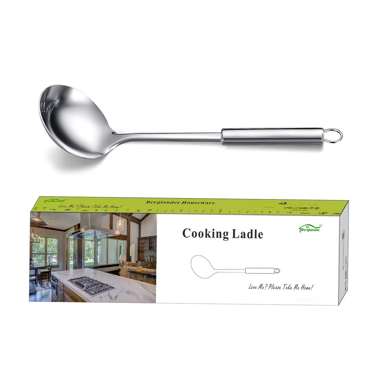 Premium Stainless Steel Soup Ladle - Non-Stick, Heat Resistant Cooking Spoon for Kitchen, Dishwasher Safe & Easy to Clean - Perfect for Serving Soups, Stews, and Sauces