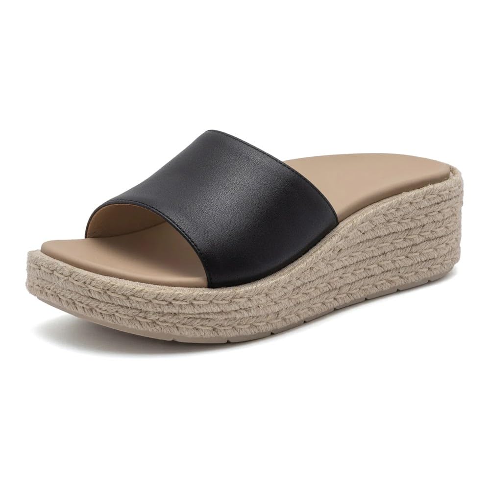 ABEO Solstice Slide Platform Sandals for Women - Orthotic Support Slip-On Espadrilles - Comfortable Dressy Summer Sandals with Built-In Arch Support | Perfect for Beach, Vacation & Casual Outings