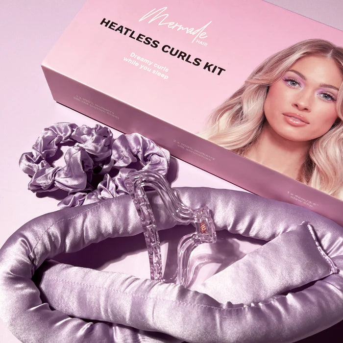 Mermade Hair Heatless Curl Set for Overnight Styling - No Heat Hair Curlers for Natural Waves - Perfect for Home, Travel & Special Occasions