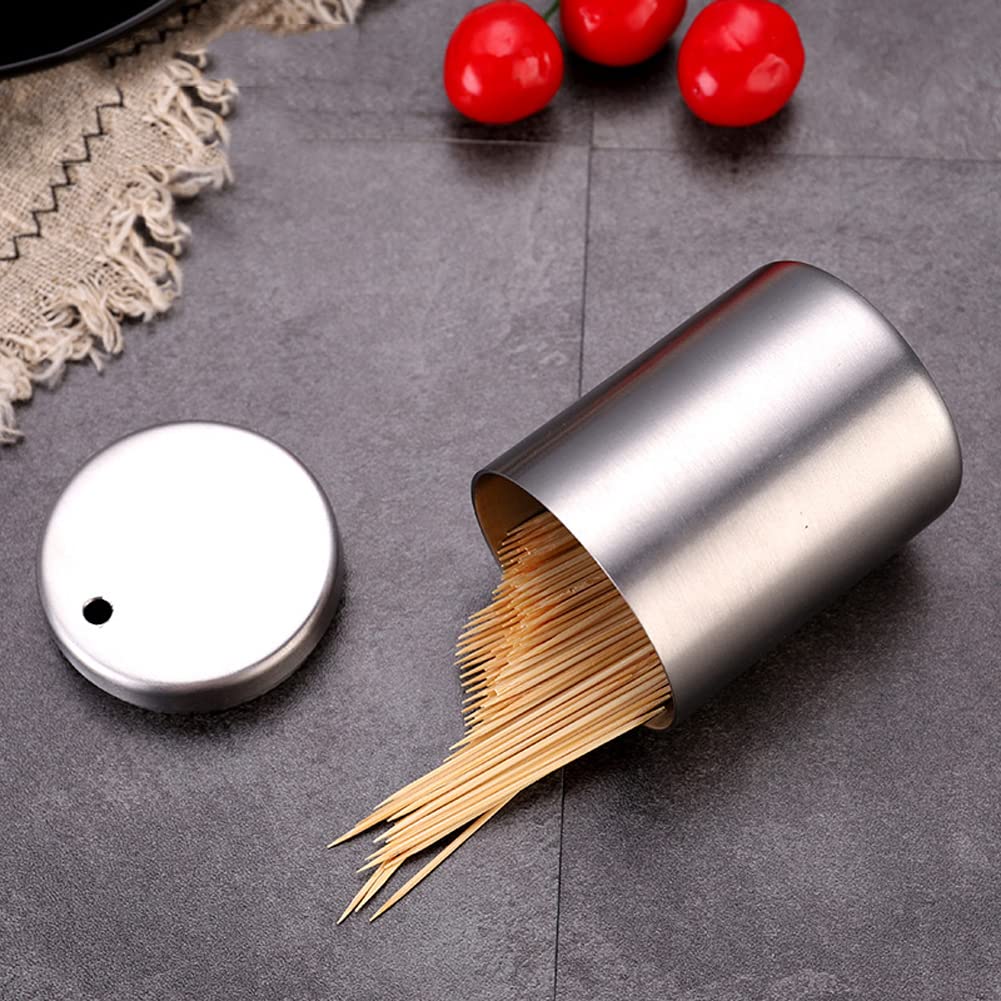 Stainless Steel Toothpick Holder Dispenser Box - Elegant Storage Organizer for Home Kitchen Restaurant Office (Silver) - Perfect for Dining Tables, Countertops & Food Service Areas