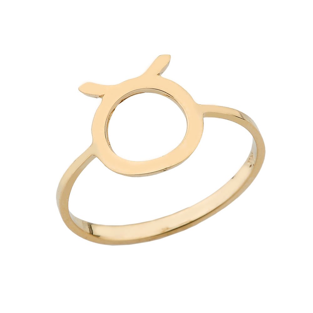 10K Yellow Gold Taurus Zodiac Sign Ring for Women - Perfect Birthday Gift & Astrology Jewelry for Taurus Season (April 20 - May 20)