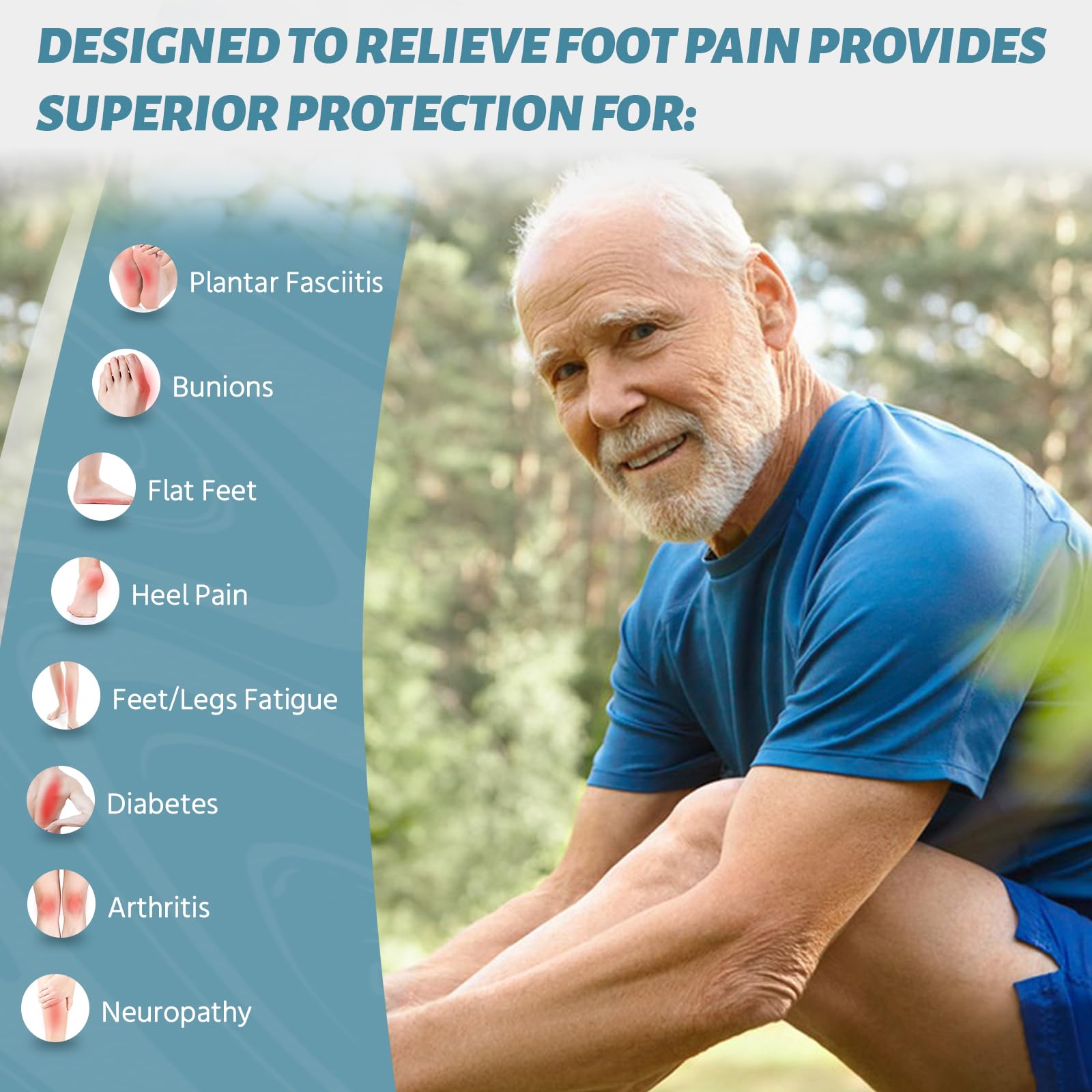 **Men's Arch Support Walking Shoes - Orthopedic Sneakers for Plantar Fasciitis & Flat Feet Relief - Breathable Non-Slip Comfortable Shoes for Daily Walking, Running & Workouts**