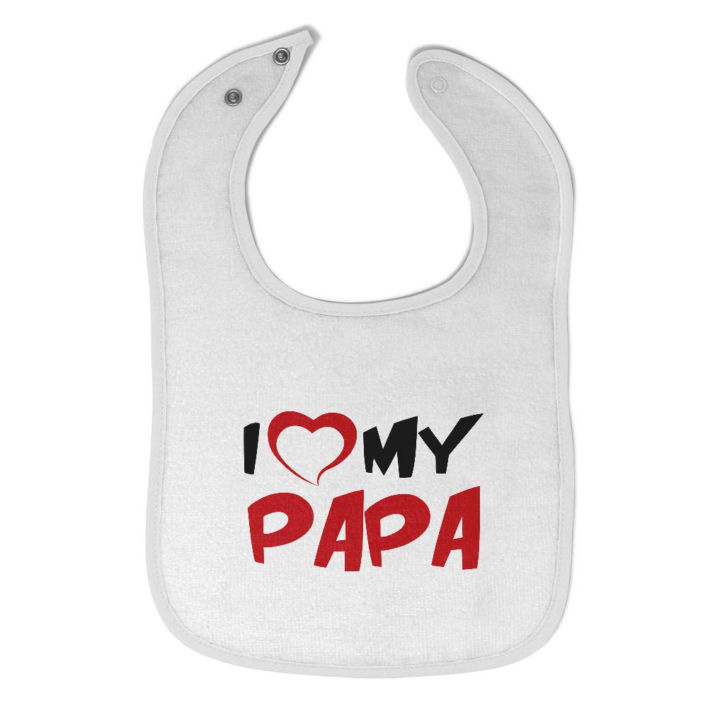 I Love My Papa Cotton Baby Bibs & Burp Cloths Set - Soft Absorbent Toddler Bibs for Baby Girls & Boys (White Design) - Perfect for Feeding, Drooling & Messy Playtime