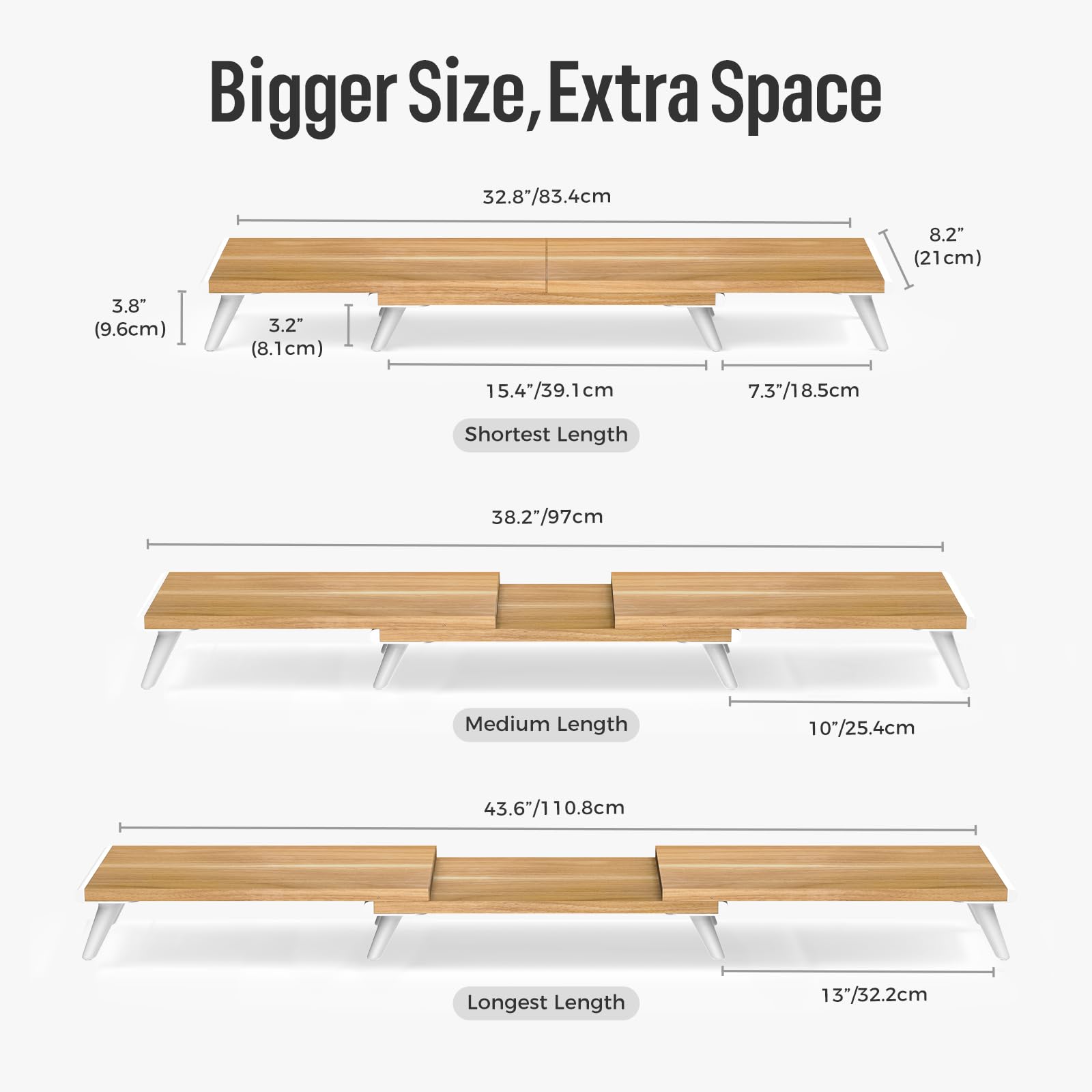 Loukin Dual Monitor Stand Riser for Desk - 43.6
