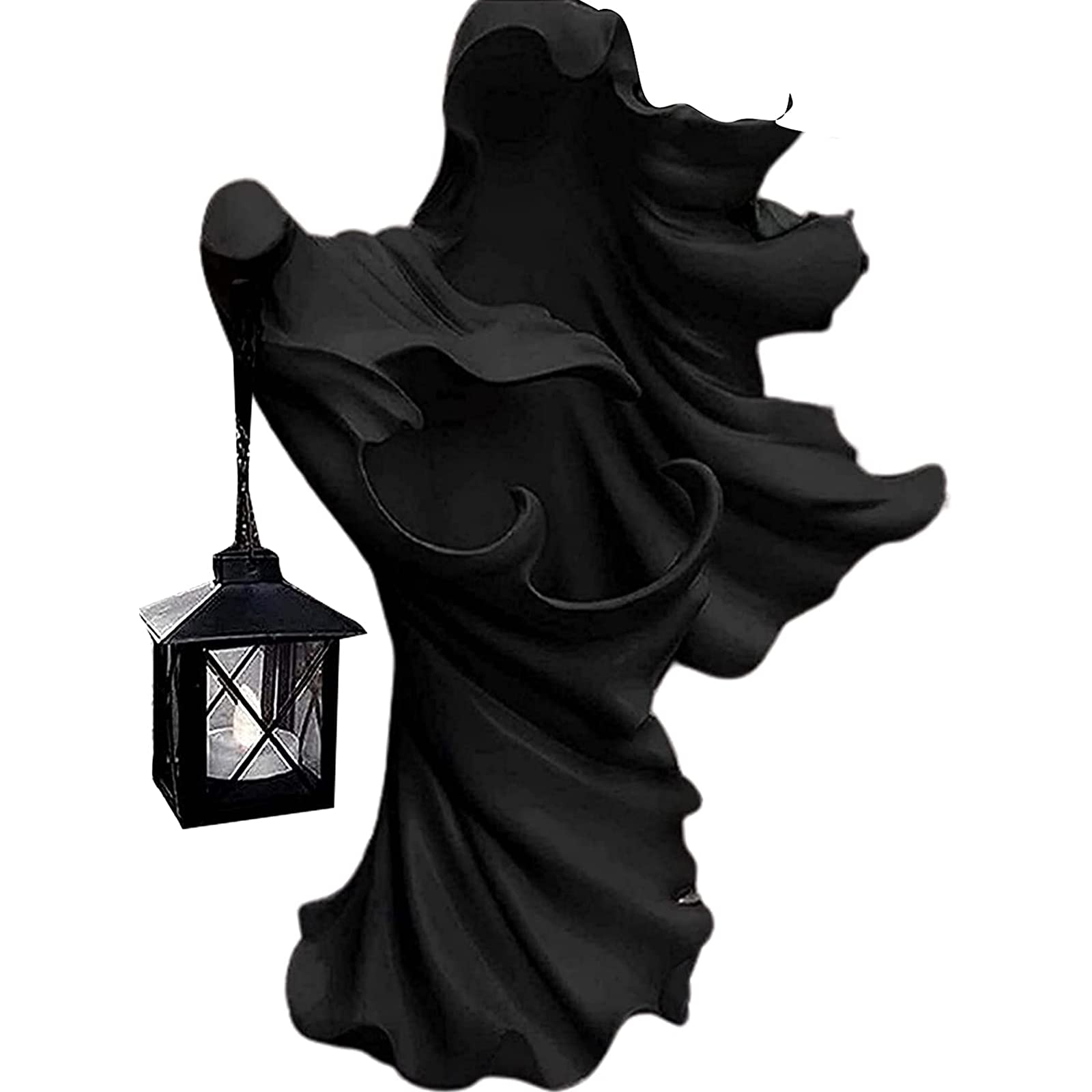 Realistic Resin Ghost Sculpture - Halloween Witch Lantern Statue for Garden & Home Decor, Spooky Gift & Party Prop | Perfect for Halloween, Haunted Houses & Themed Events