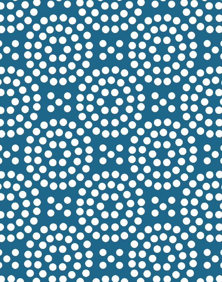 Dot Dot Wallpaper by Wallshoppe in Cadet Blue - Peel and Stick Removable Wallpaper for Nursery, Bedroom, and Home Office Decor