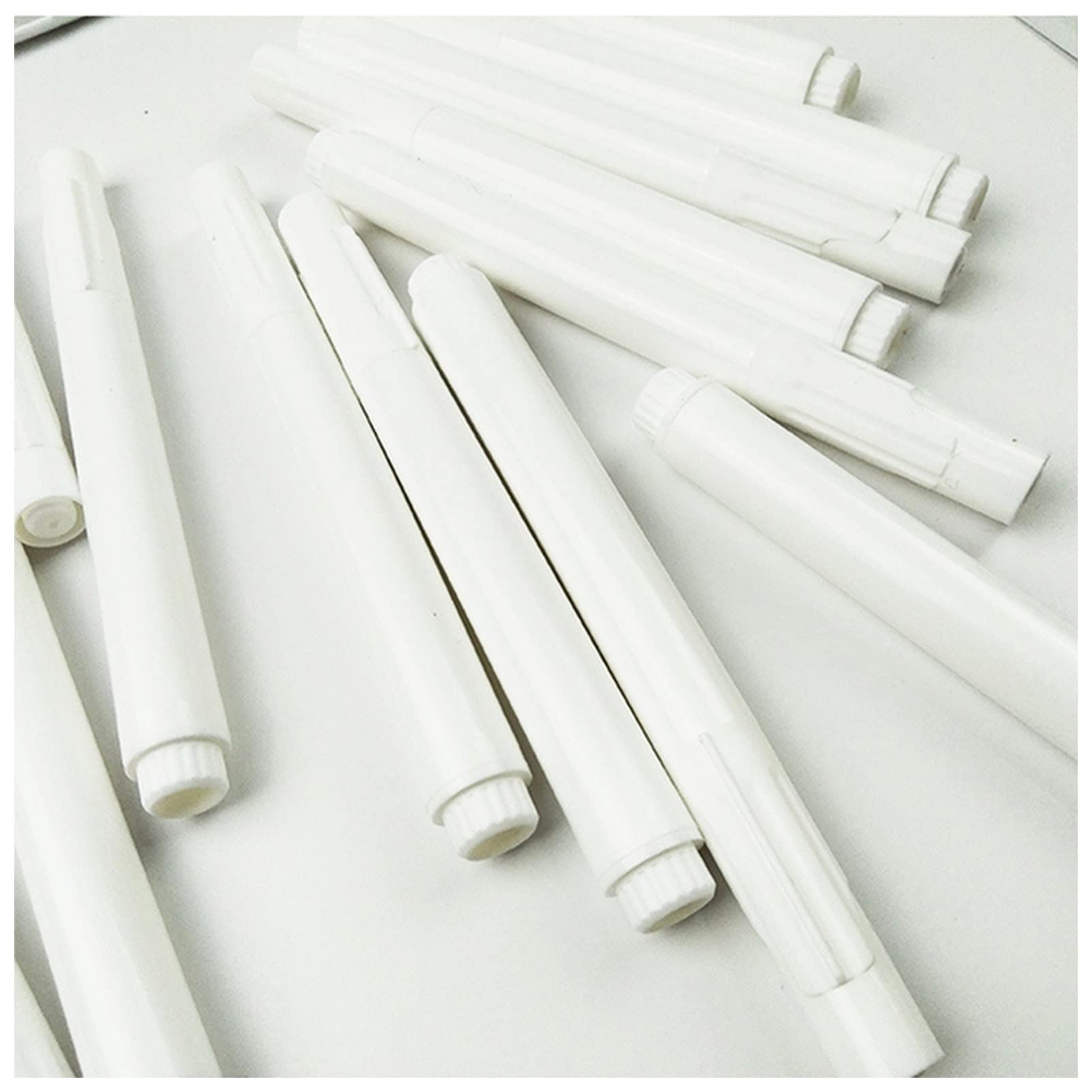 Chaber 4-Piece White Non-Dust Chalk Markers - Erasable Chalk Pens for Kids Room, Blackboard, Kitchen Jars & Wall Stickers | Smooth Writing, Easy to Clean | Perfect for Home, Office & Classroom Use
