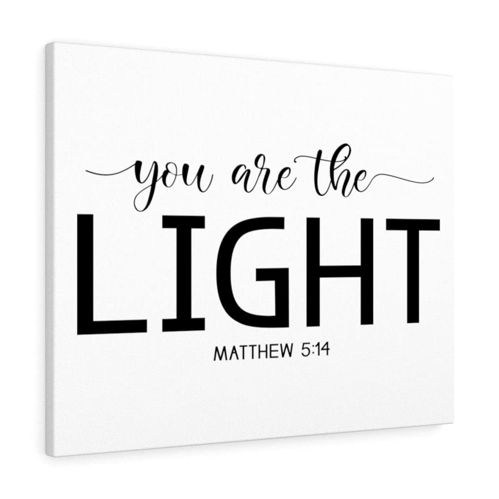 Christian Wall Art - 'You Are The Light' Matthew 5:14 Bible Verse Print - Ready to Hang Scripture Decor for Home, Church & Office - Inspirational Gift for Weddings, Baptisms & Housewarming