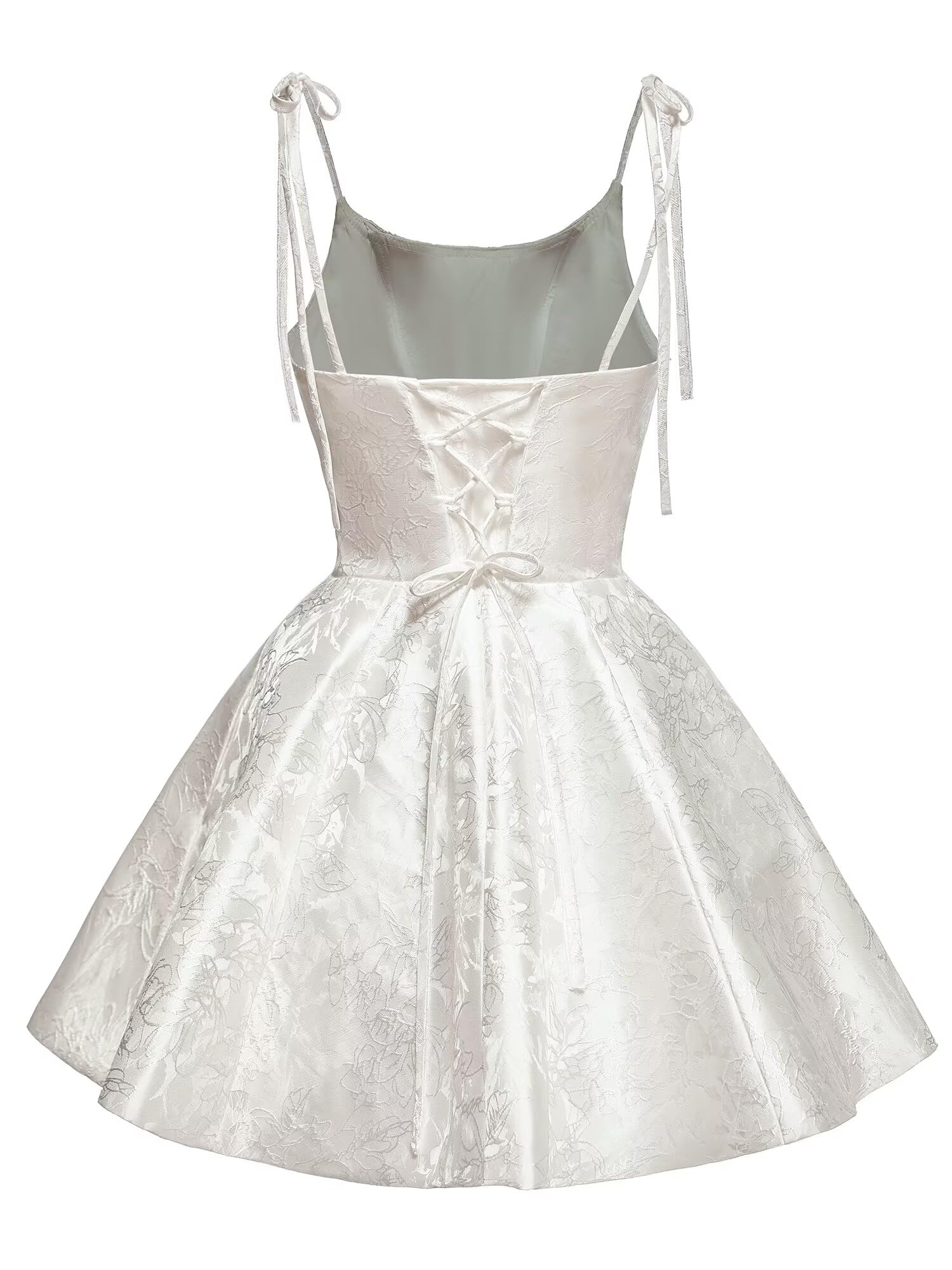 2025 Satin Homecoming Dresses for Teens - Short Spaghetti Strap Floral Prom Dress | Cocktail Party Gown for HOCO, Sweet 16, Graduation & Special Occasions
