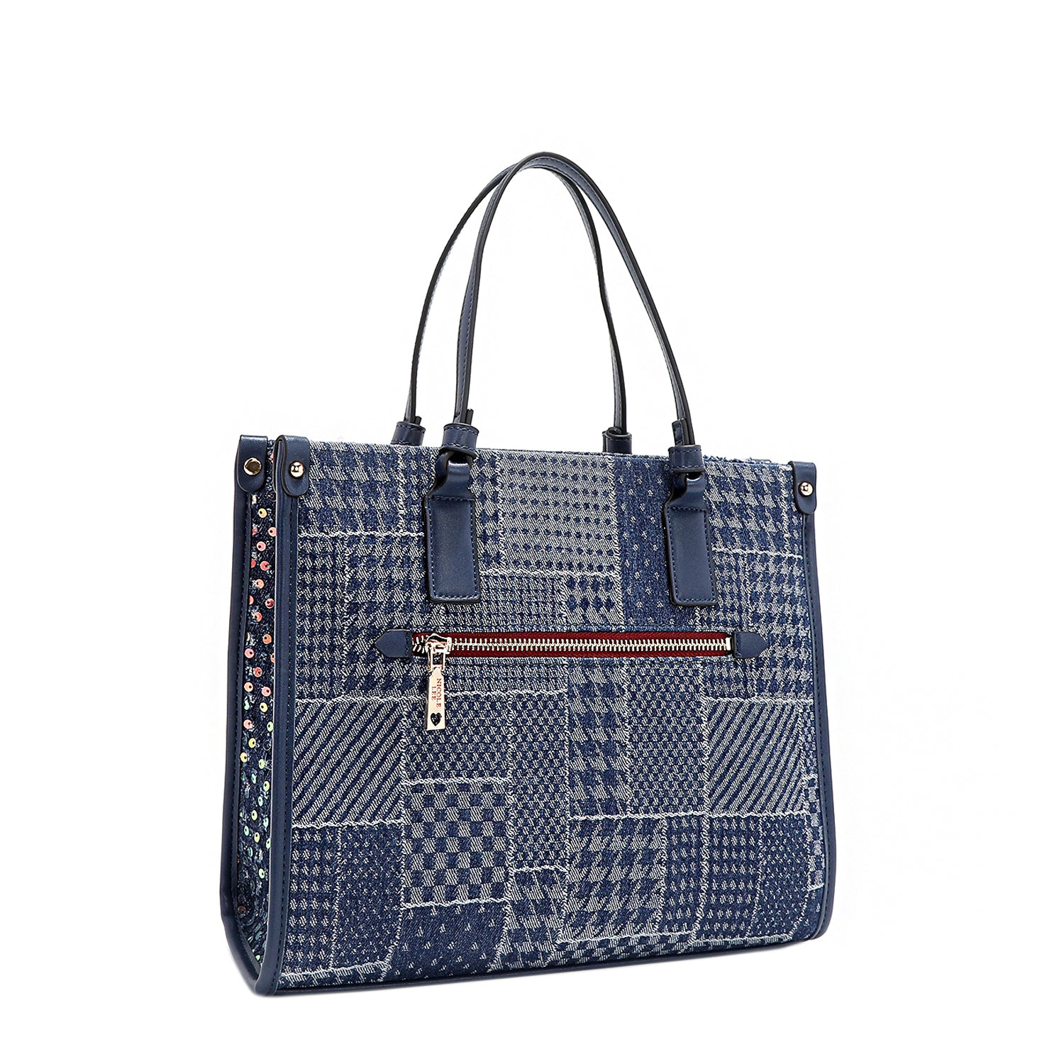 Stylish Patch Flower Structured Handbag for Women - Elegant Crossbody Purse for Daily Use, Work, and Evening Events