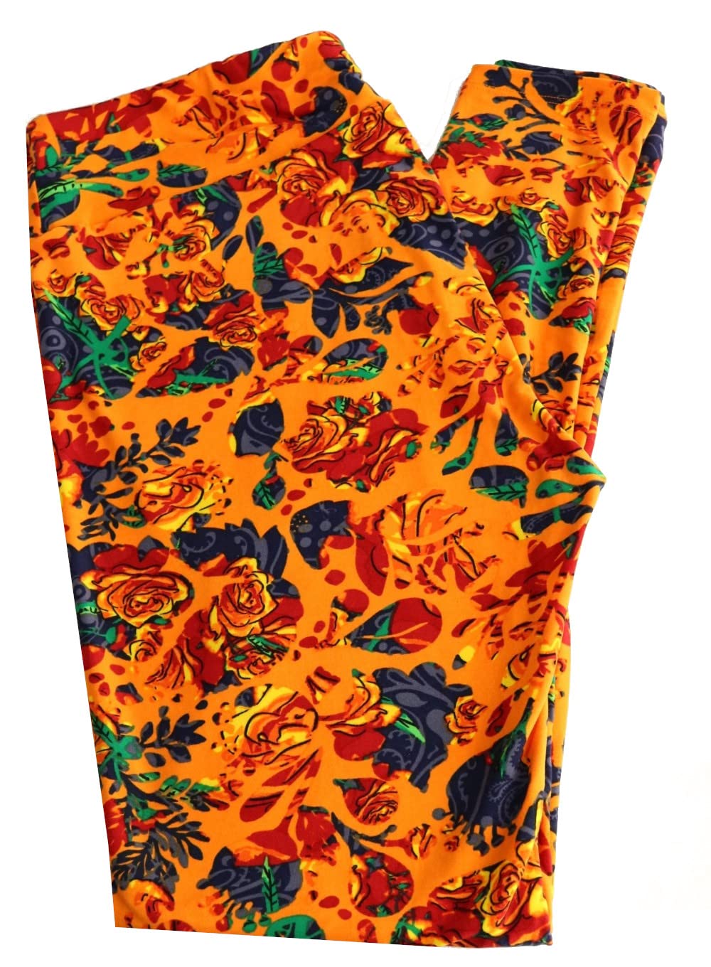 Lularoe Floral Leggings for Women - Tall & Curvy Fit (Size 12-18) - Stretchy Comfortable Yoga Pants for Workout, Lounge & Everyday Wear