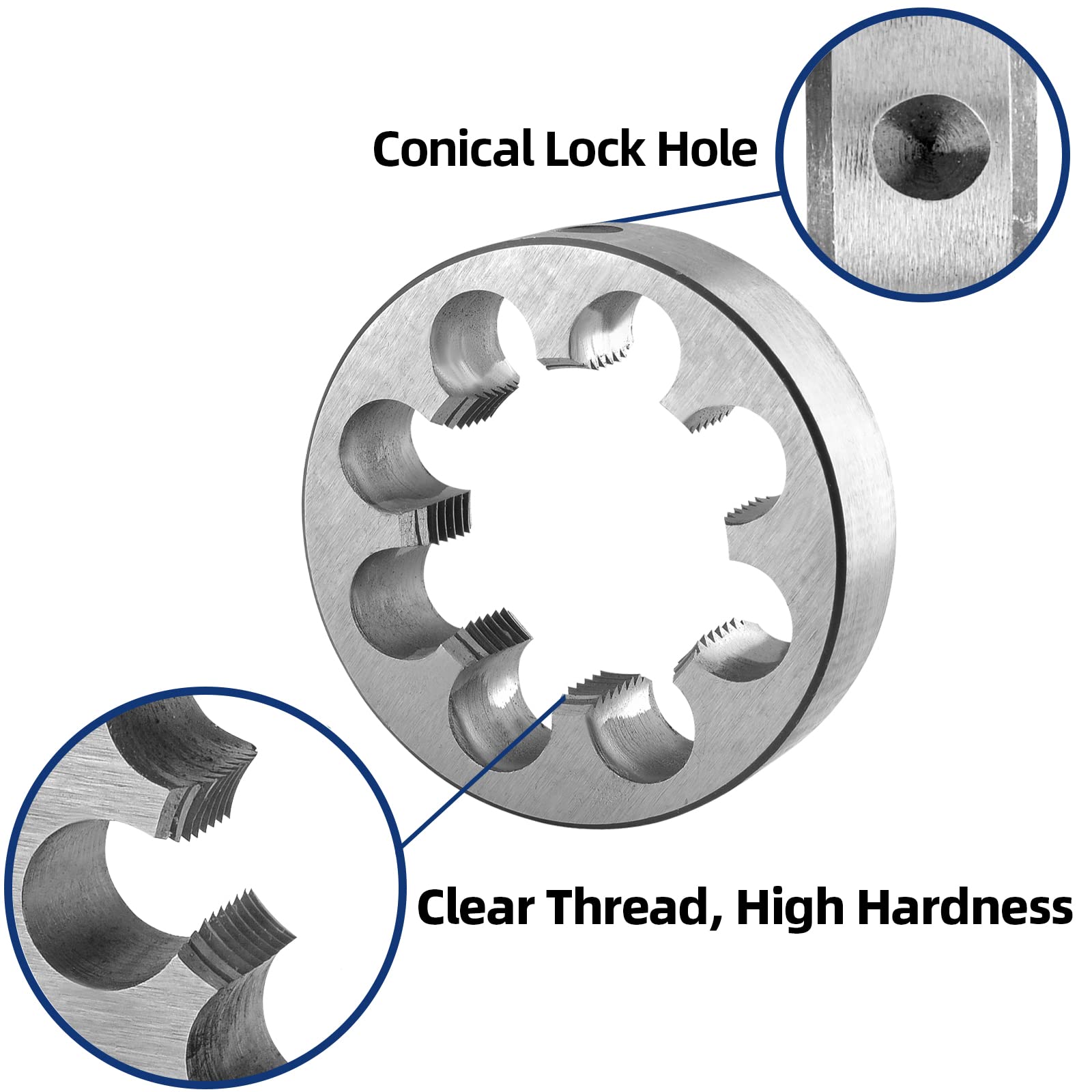 Burkit Metric M60 X 2 Round Threading Die - M60 x 2.0mm Right Hand Machine Thread Die for Metalworking & DIY Projects - Perfect for Thread Repair and Custom Fastener Creation