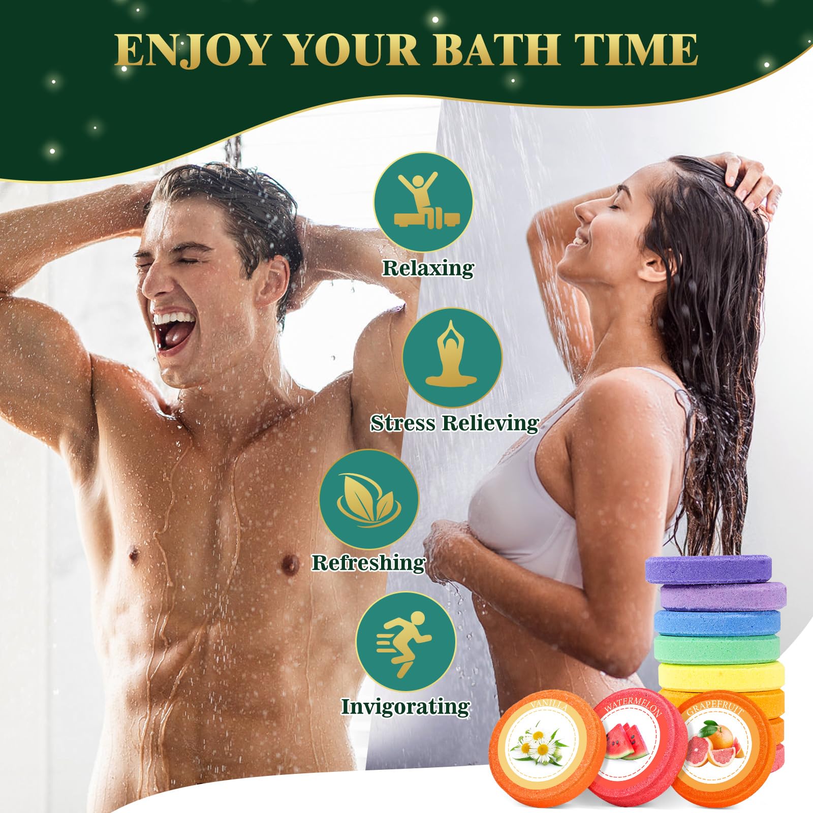 Relaxing Aromatherapy Shower Steamers & Bath Bombs Set - Perfect Gifts for Women, Kids, Christmas Stocking Stuffers - Ideal for Spa Nights, Self-Care Routines & Holiday Presents