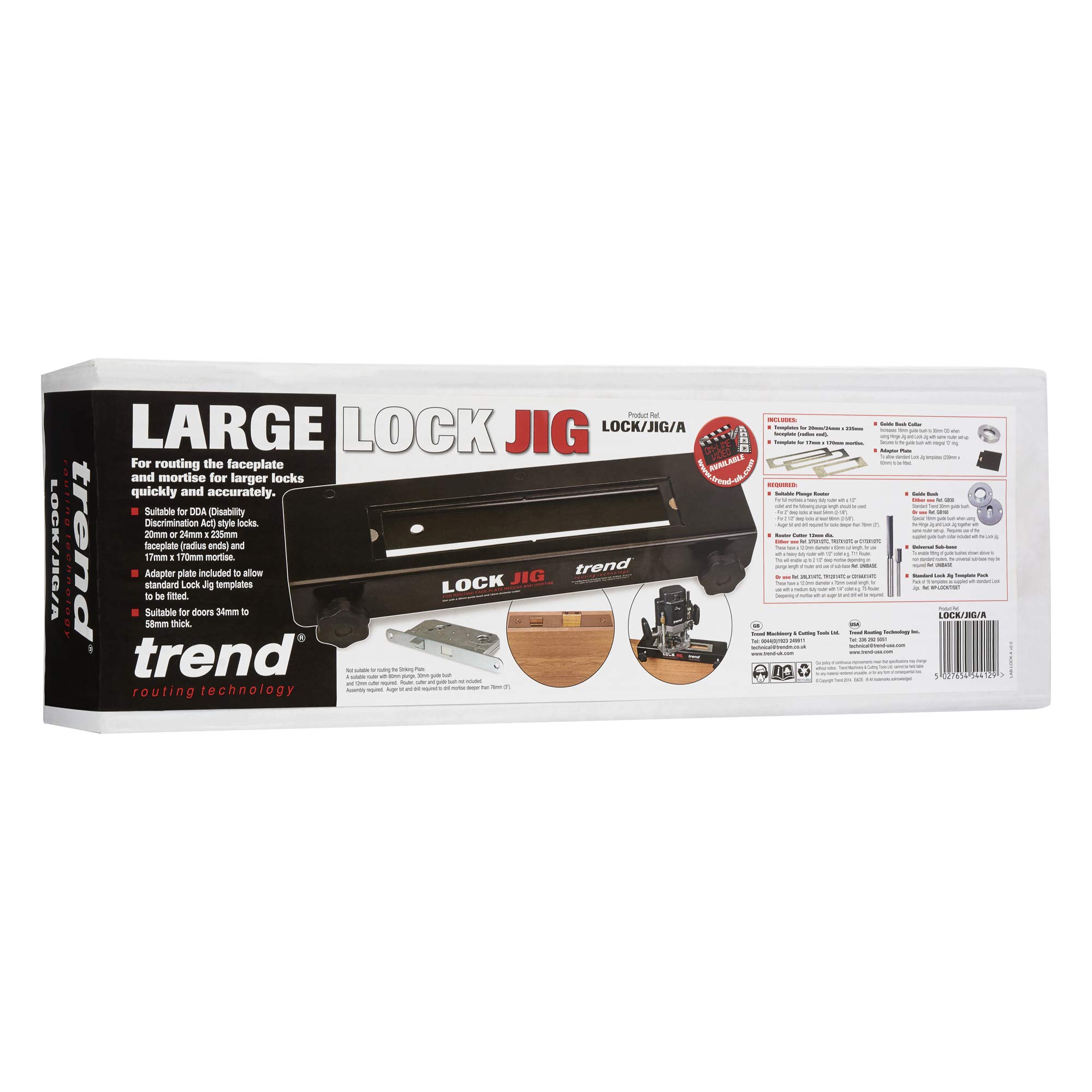Baldwin Templates Large Lock Jig Kit with TCT Router Bit & Guide Bush - Professional Door Lock Installation Tool for Woodworking & Cabinet Making | Perfect for Home Improvement and DIY Projects