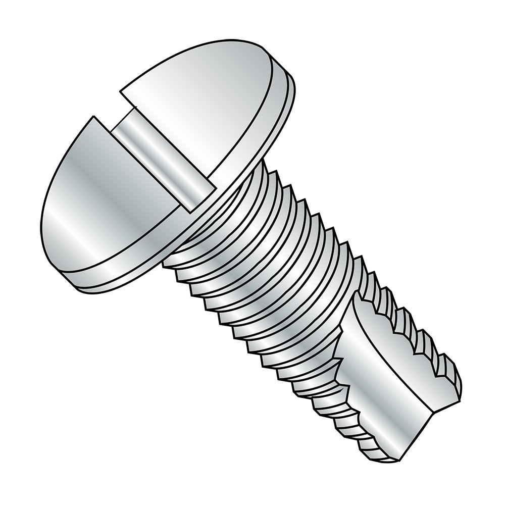 Small Parts 08043SP #8-32 Steel Thread Cutting Screw, Zinc Plated Pan Head Slotted Drive Type 23, 1/4