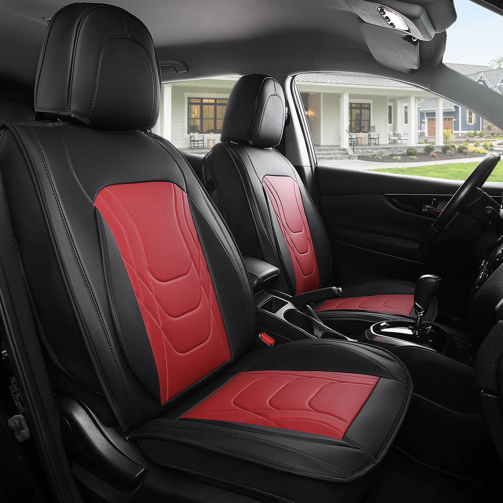 Premium Universal Leather Car Seat Covers S2 - Full Set for Cars, SUVs & Trucks - Waterproof & Anti-Slip Protection - Easy Installation - Perfect for Daily Commute, Road Trips & Family Travel