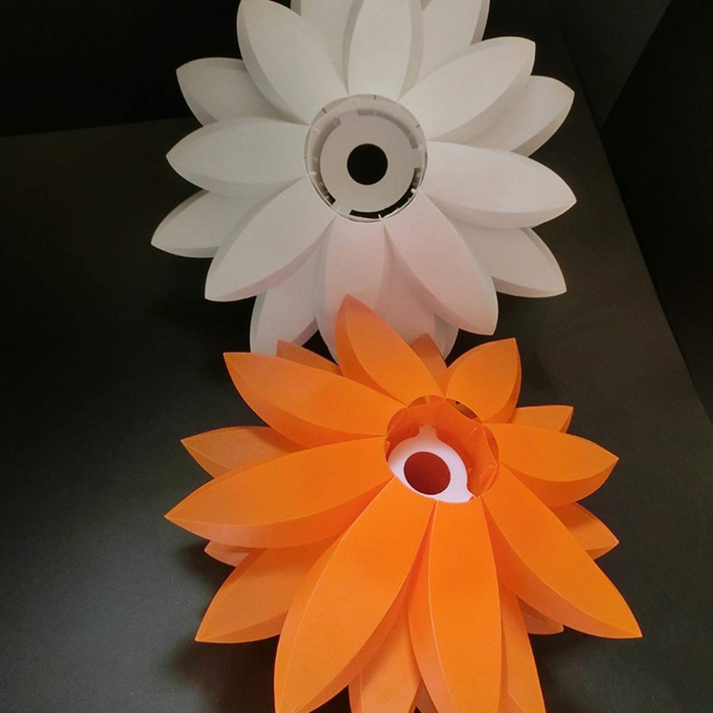 ARTIBETTER Orange Puzzle Pendant Lamp Shade - DIY Jigsaw Lotus Flower Plastic Lampshade Kit for Ceiling & Floor Lights - Perfect for Bedroom, Living Room, and Home Decor