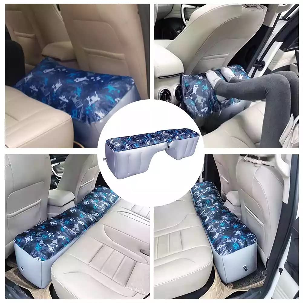 **Auto Inflatable Car Travel Mattress - Back Seat Gap Pad Air Bed Cushion for Camping & Road Trips - Portable Air Couch in Blue - Perfect for Travel, Camping & Car Naps**