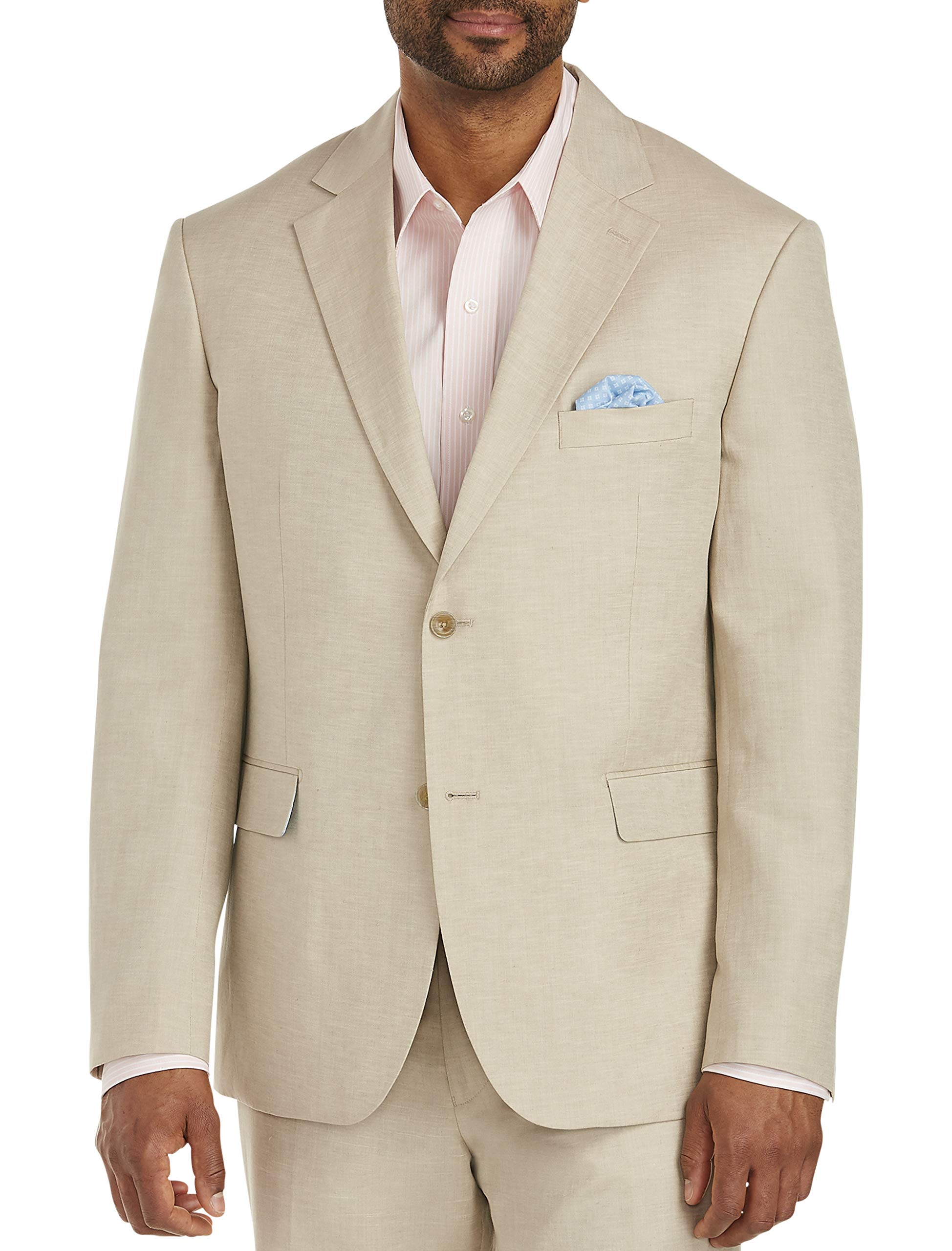 DXL Big and Tall Oak Hill Relaxer Linen-Blend Suit Jacket for Men - Lightweight Breathable Flax Blazer - Perfect for Weddings, Business Meetings & Summer Office Wear