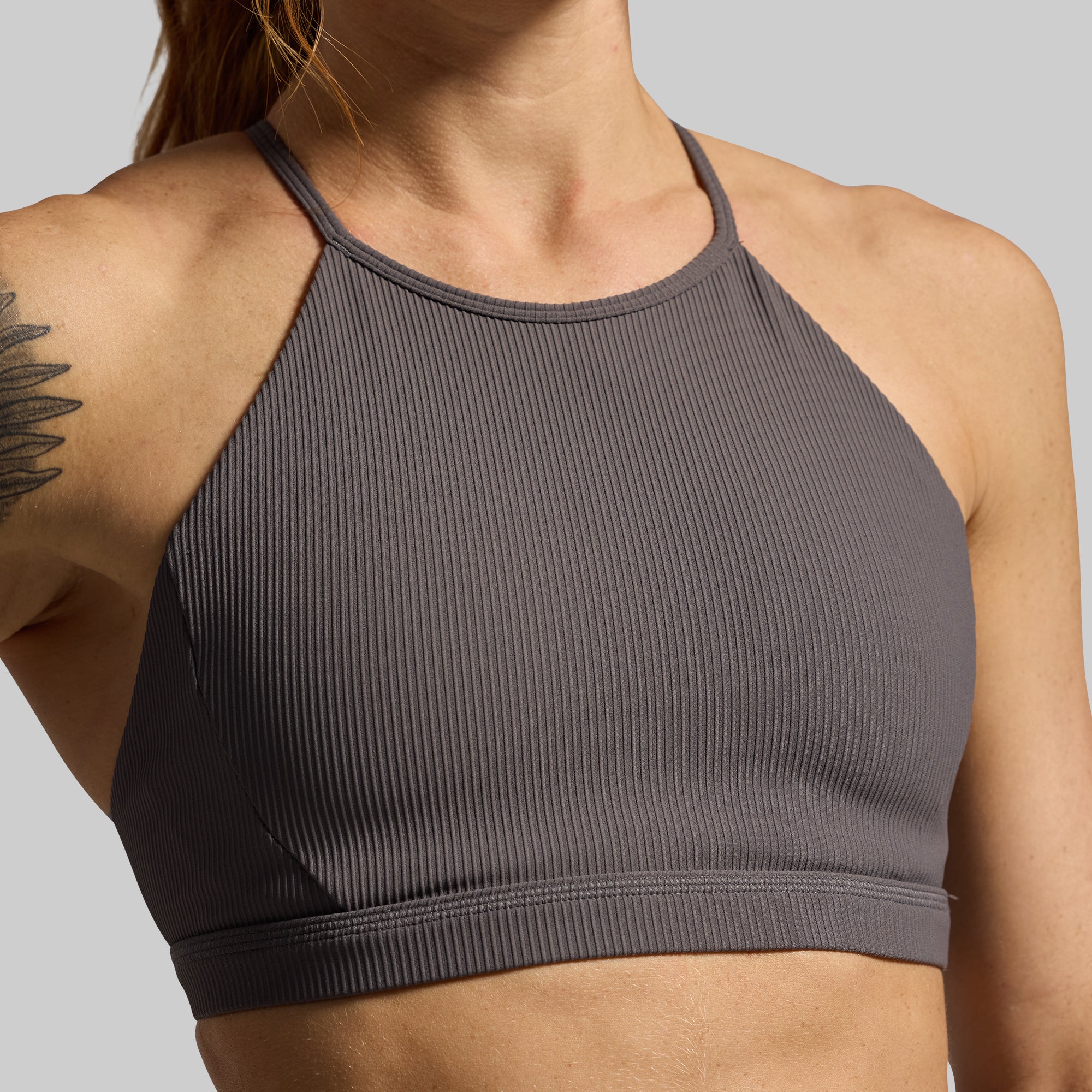High-Performance Break the Limits Sports Bra for Women - Dark Grey - Supportive & Comfortable for Running, Yoga & Gym Workouts