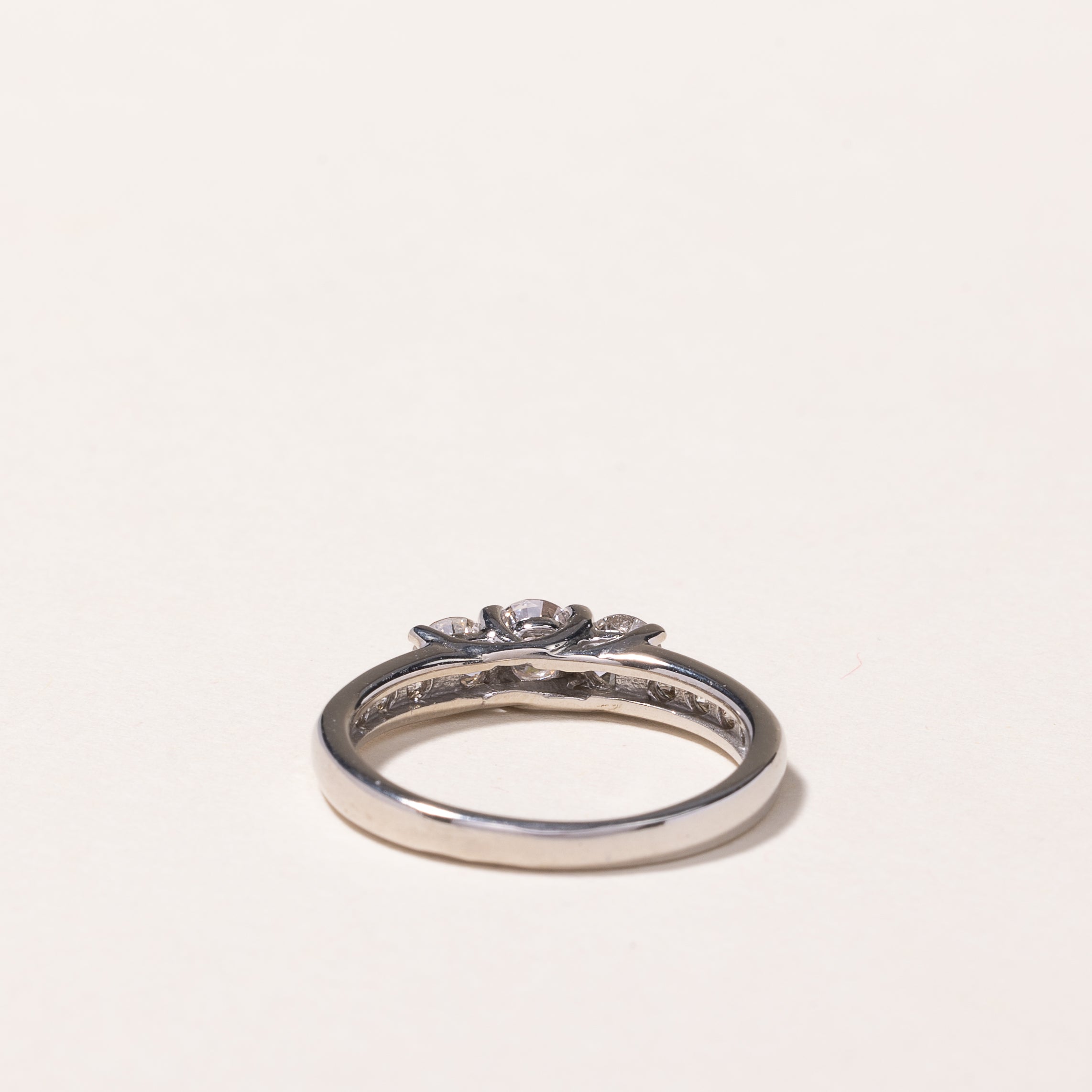 10K White Gold Three Stone Diamond Ring | 0.94ctw | Size 7.5 | Elegant Engagement, Wedding, Anniversary Gift for Her | Perfect for Proposals, Bridal Jewelry & Special Occasions