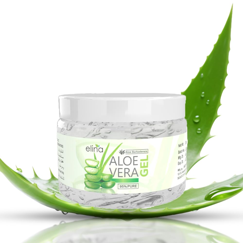 Pure Organic Aloe Vera Gel for Face & Body - Natural Moisturizer for Dry Skin, Hair Care & Sunburn Relief - 200g Hydrating Aloe Gel for Daily Skincare & After Sun Care