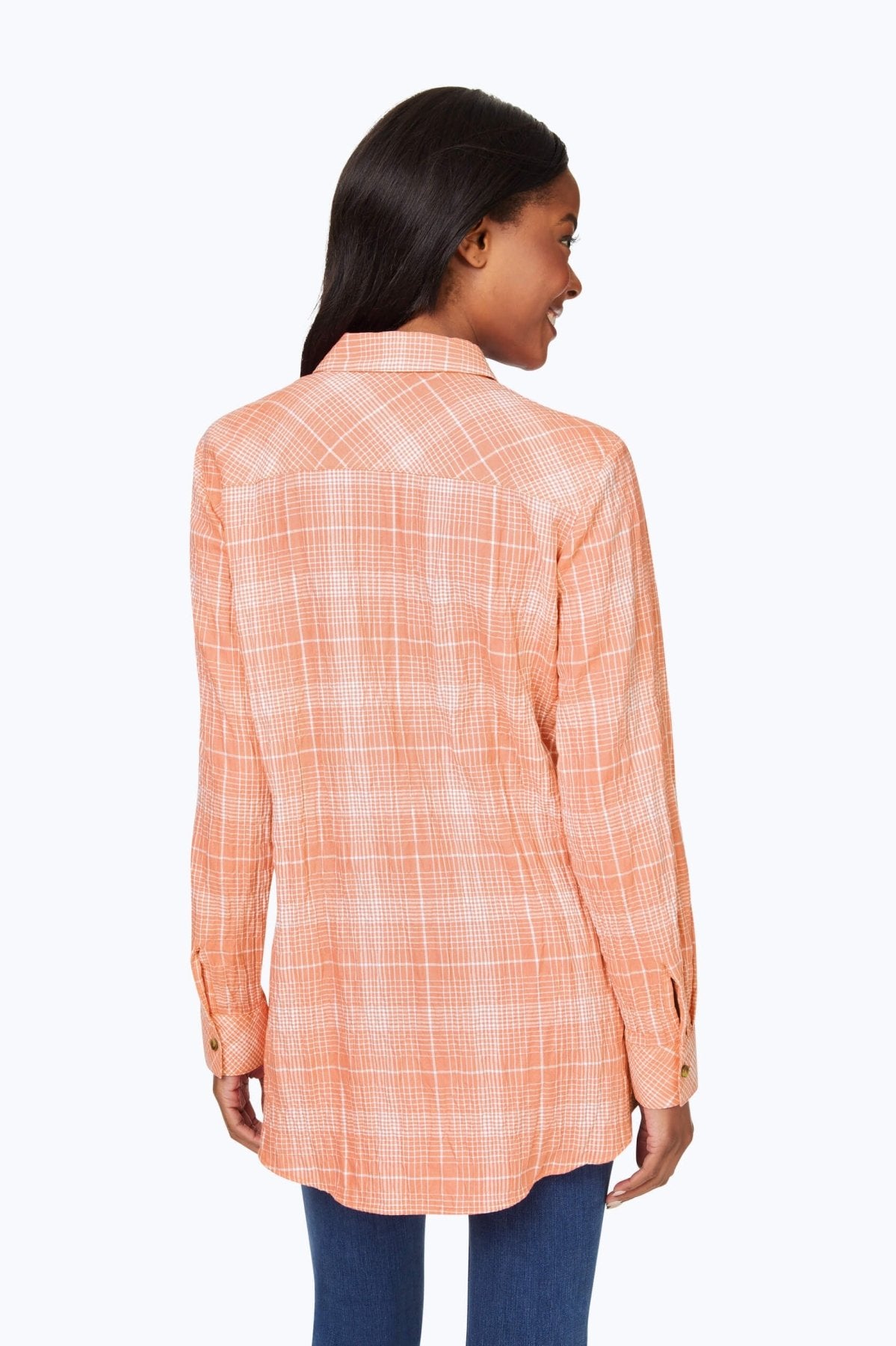 Stylish Cici Plaid Long Sleeve Tunic Top for Women - Perfect for Fall Fashion, Office Wear & Casual Outings
