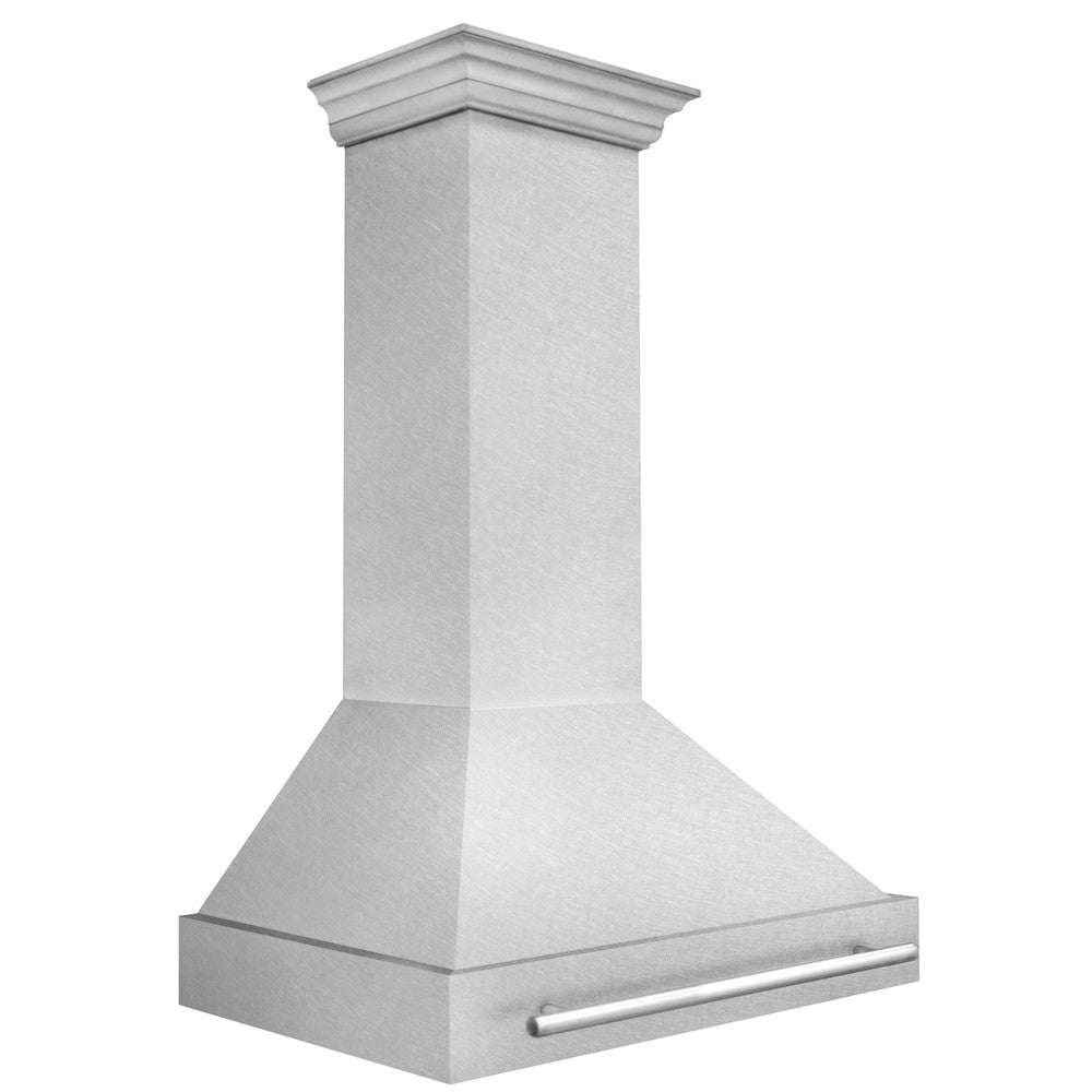 ZLINE 36 Inch Stainless Steel Wall Mount Range Hood with Satin Finish & Stainless Steel Handle (8654SNX 36) - Powerful Kitchen Ventilation for Gas Stoves & Cooking Areas